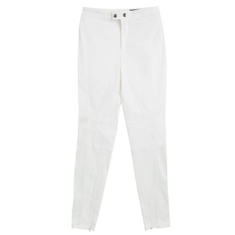 Gucci Cream High Waist Slim Fit Pants S