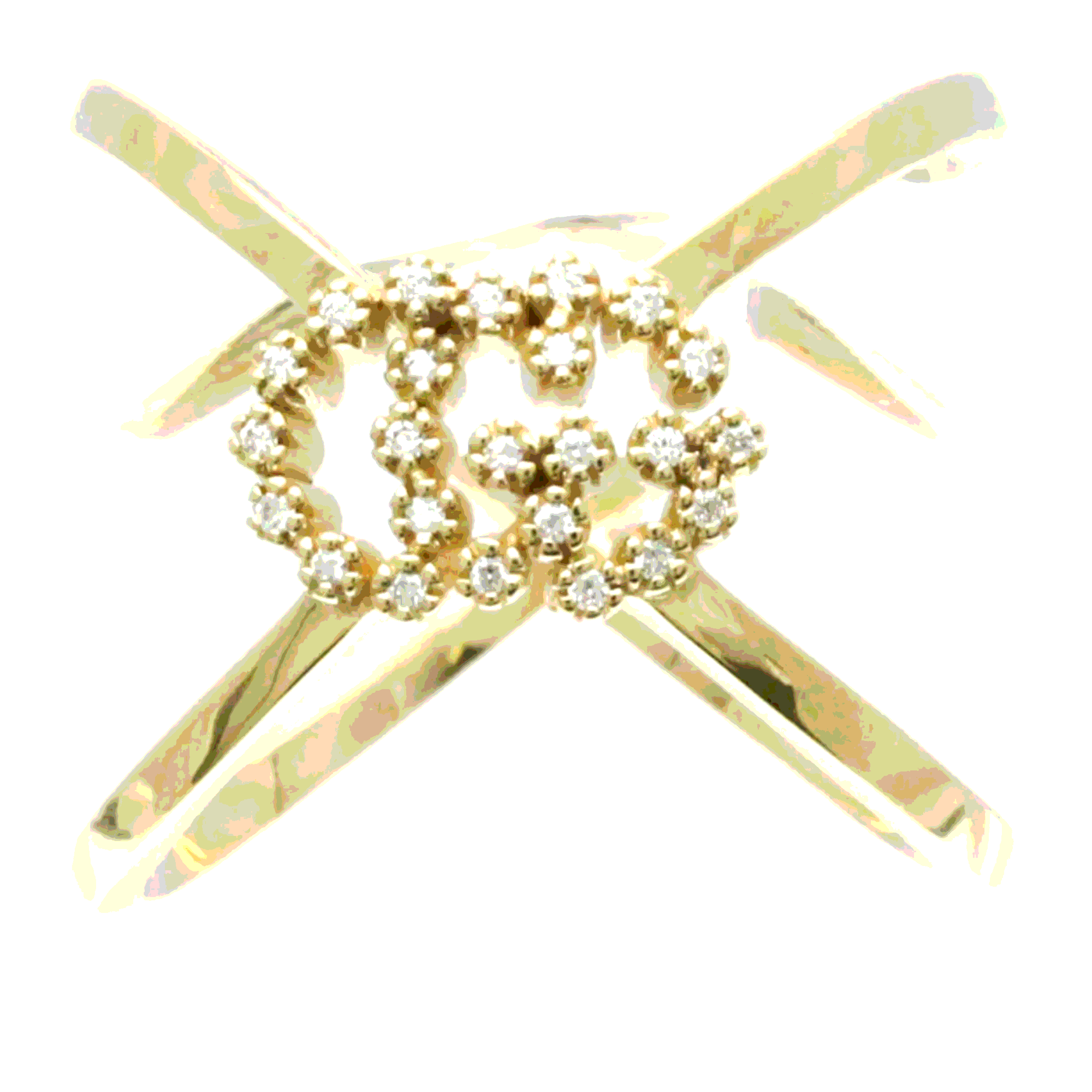 Gucci 18K Yellow Gold GG Running Diamond Band Ring