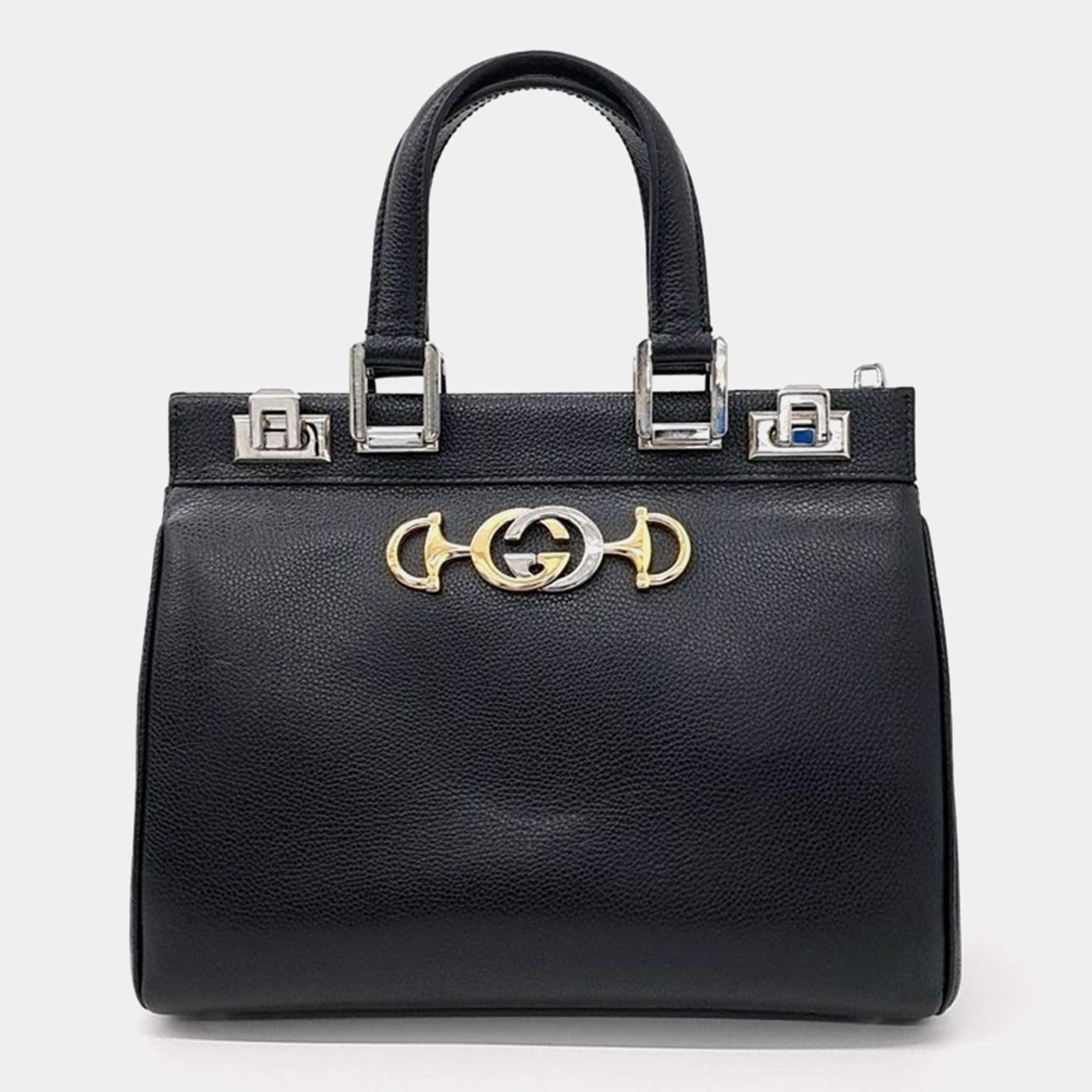 Gucci Black Leather Zumi Top Handle Small Bag Gucci TLC