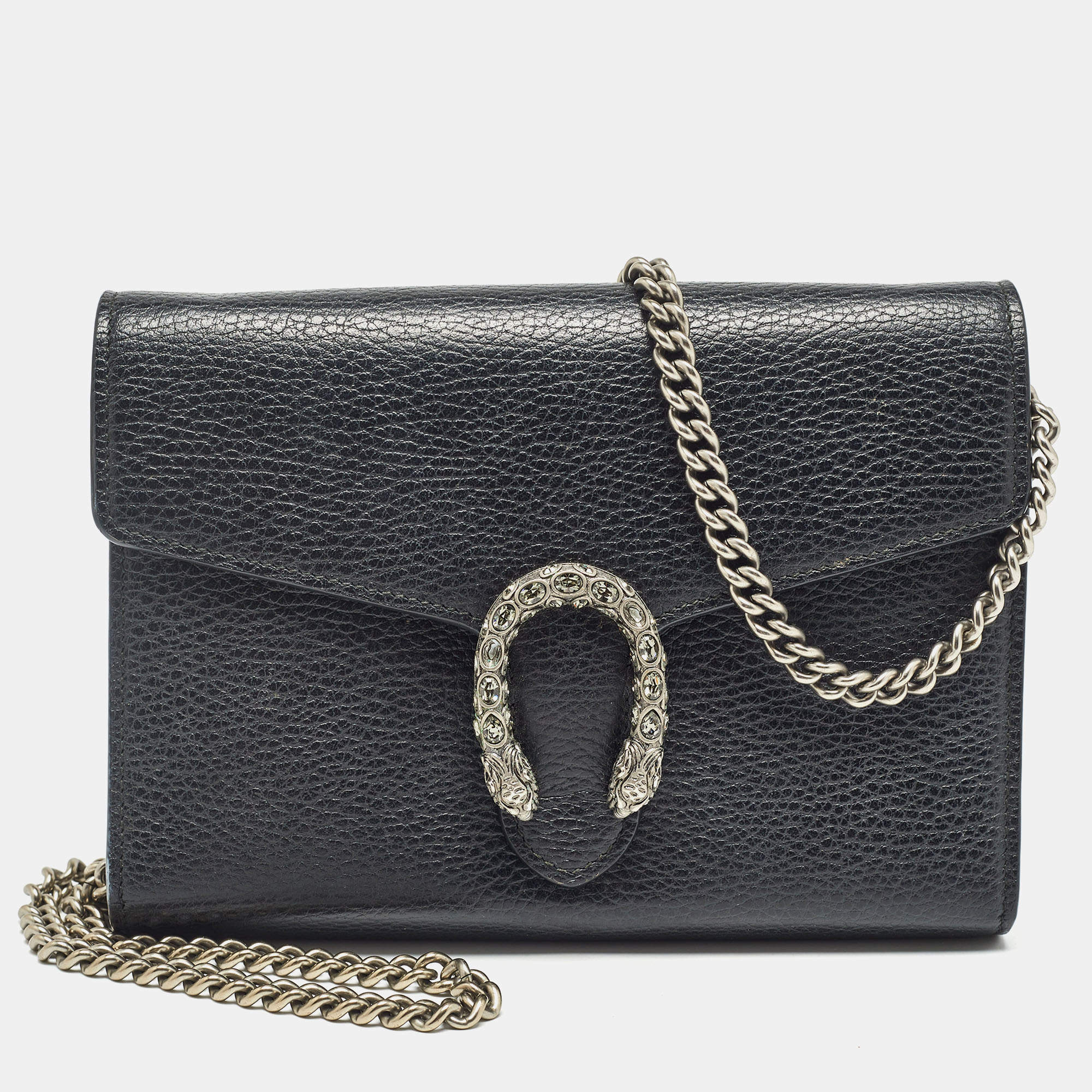 Gucci Black Leather Dionysus Wallet On Chain