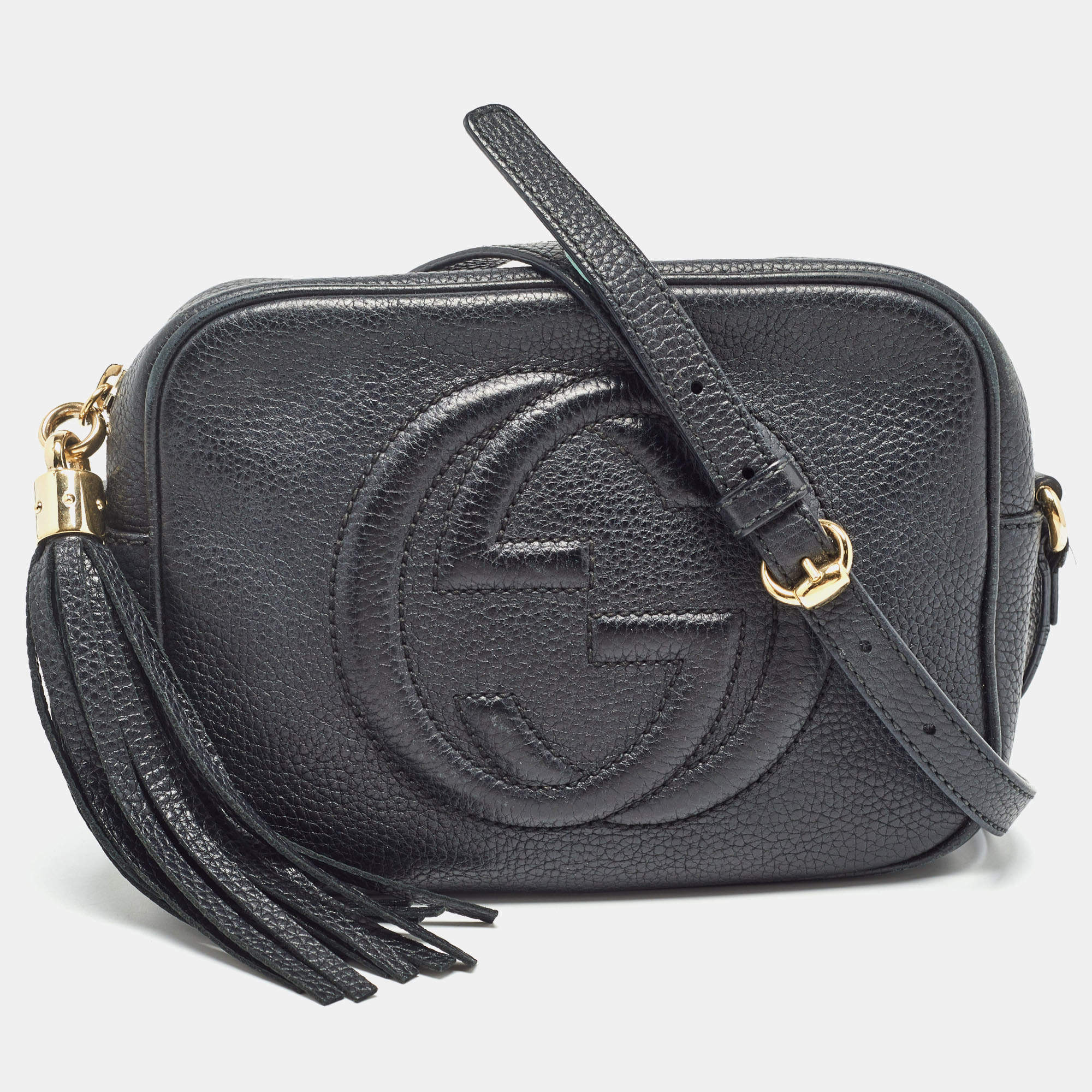 Pre Owned Gucci Black Leather Small Soho Disco Crossbody Bag