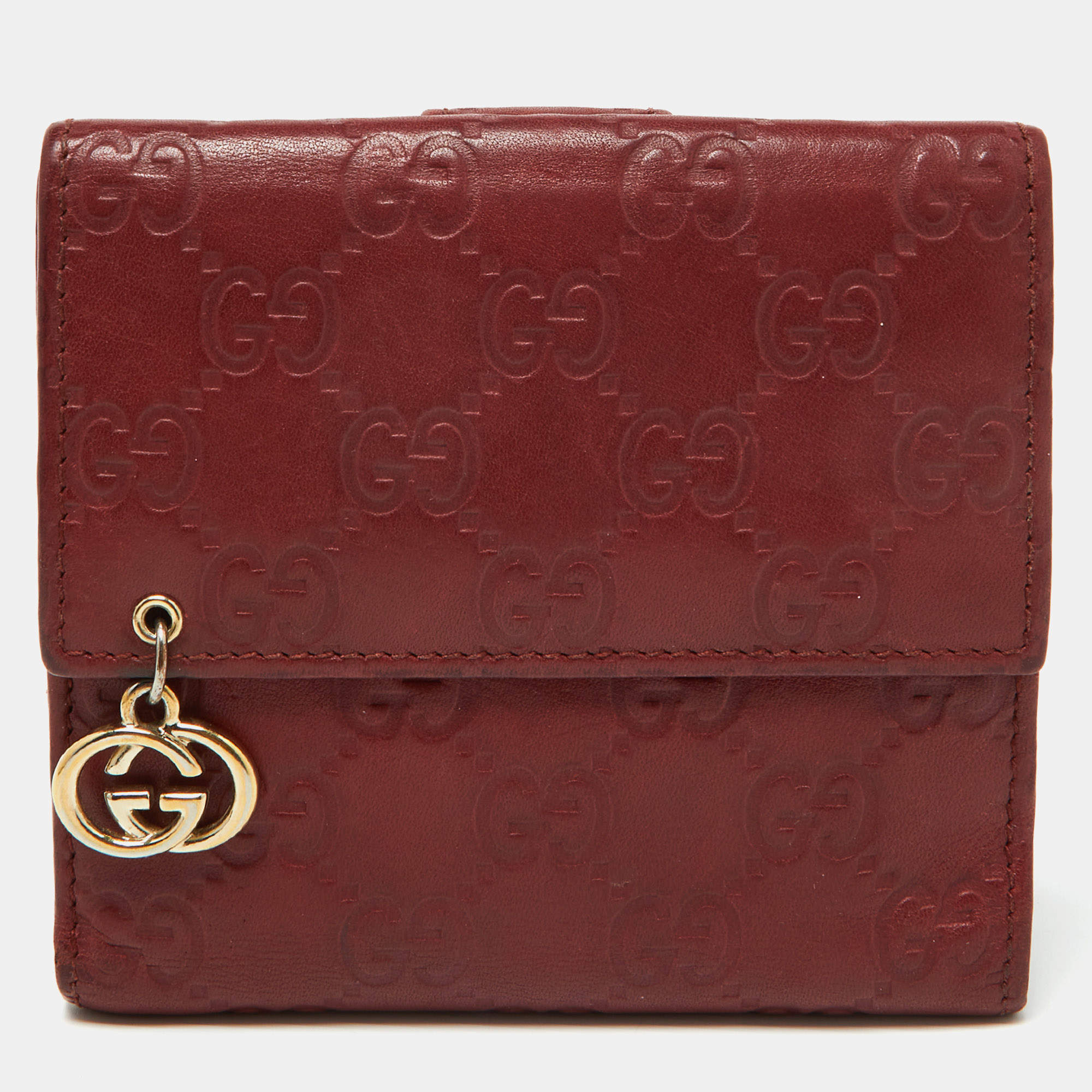 Gucci Brown Guccissima Leather Trifold Wallet  
