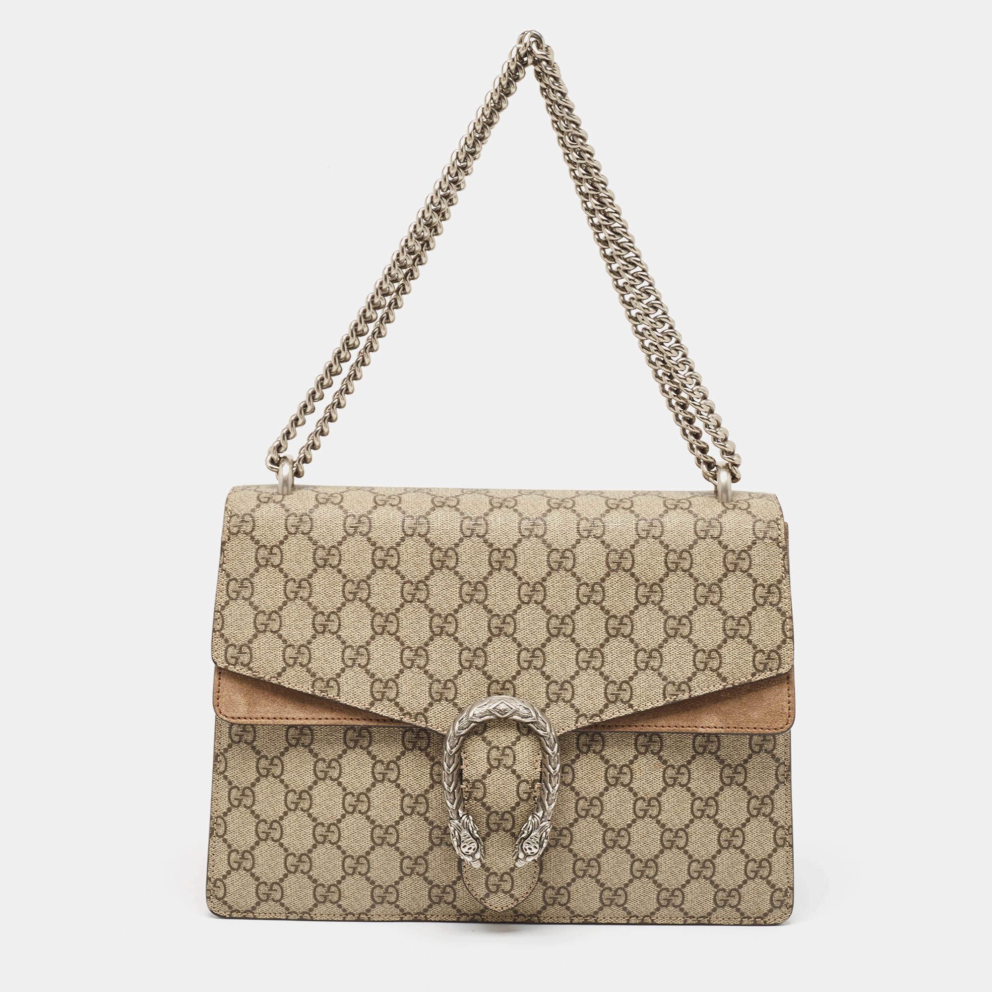 ショルダーバッグ・ポシェット Gucci Dionysus Medium Supreme Gg Fabric And Suede Shoulder B Gucci Authentic Dionysus GG Supreme Strass/Suede Pink