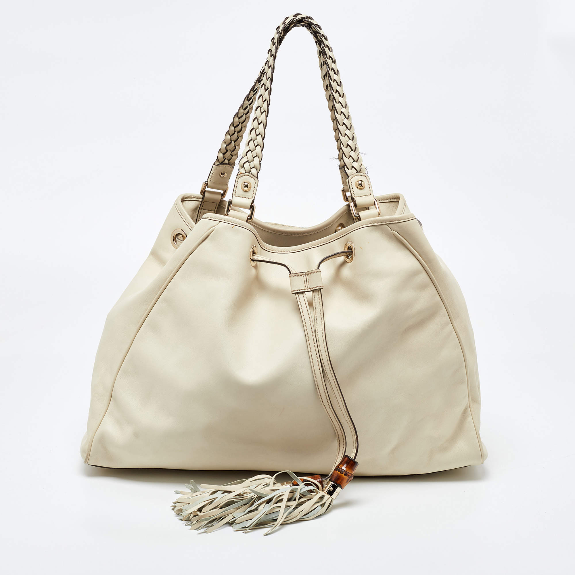 Pre Owned Gucci Beige Leather Peggy Shoulder Bag