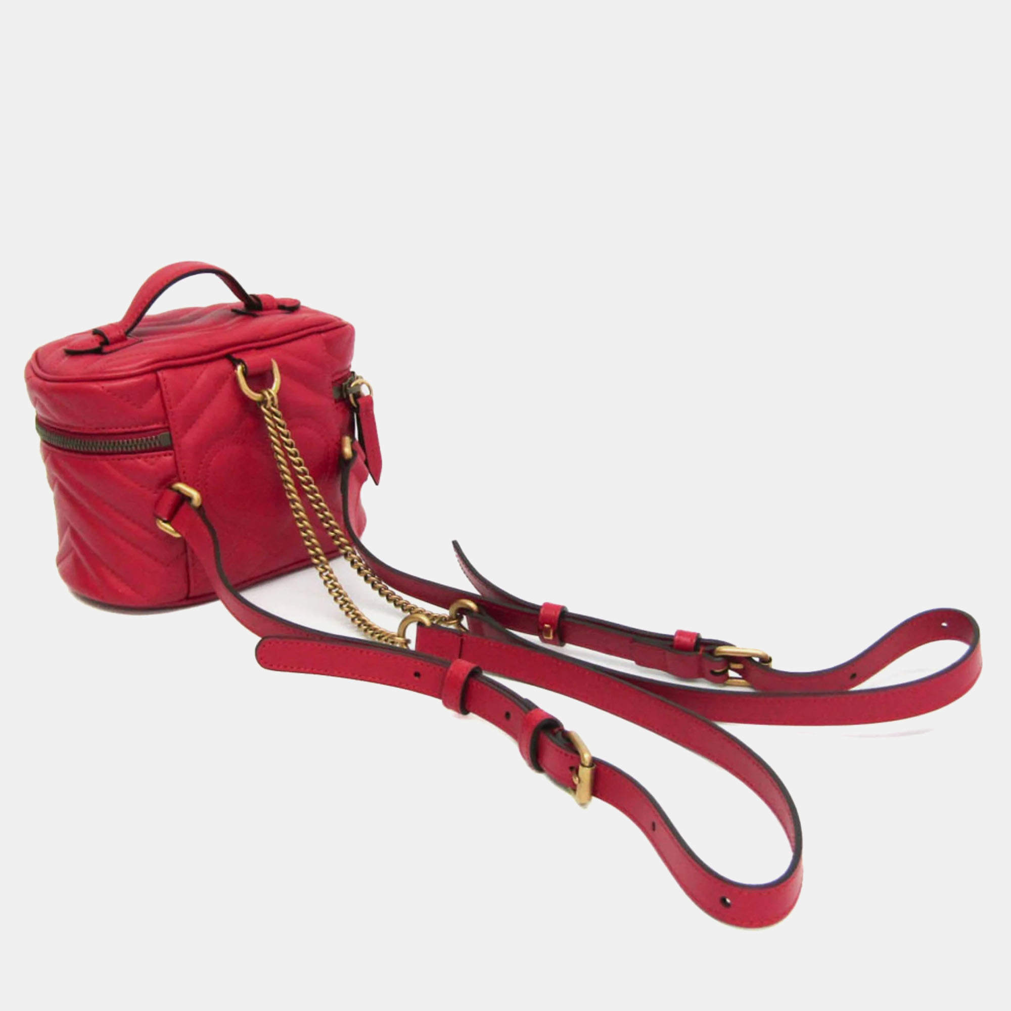 Gucci Red Leather Mini GG Marmont Matelasse Backpack Gucci TLC