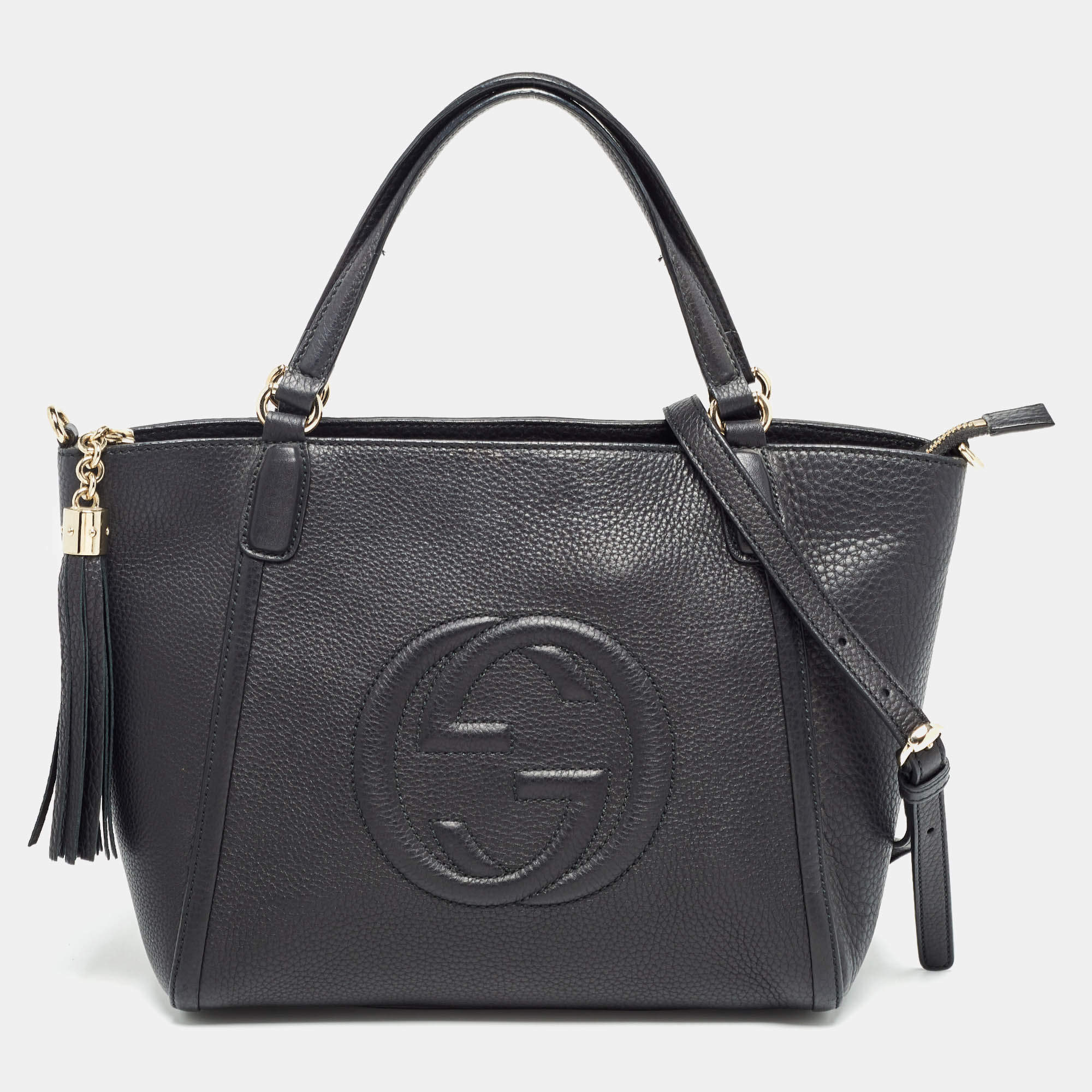Gucci Black Leather Small Soho Zipped Tote