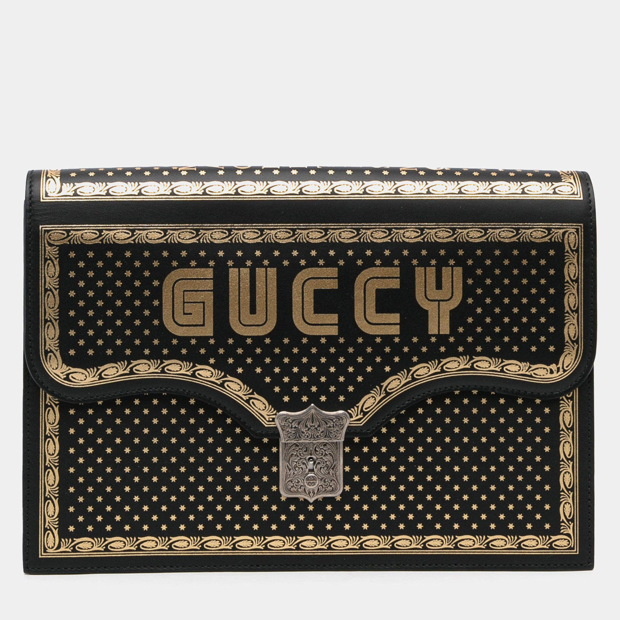 Pre Owned Gucci Guccy Portfolio Clutch Bag