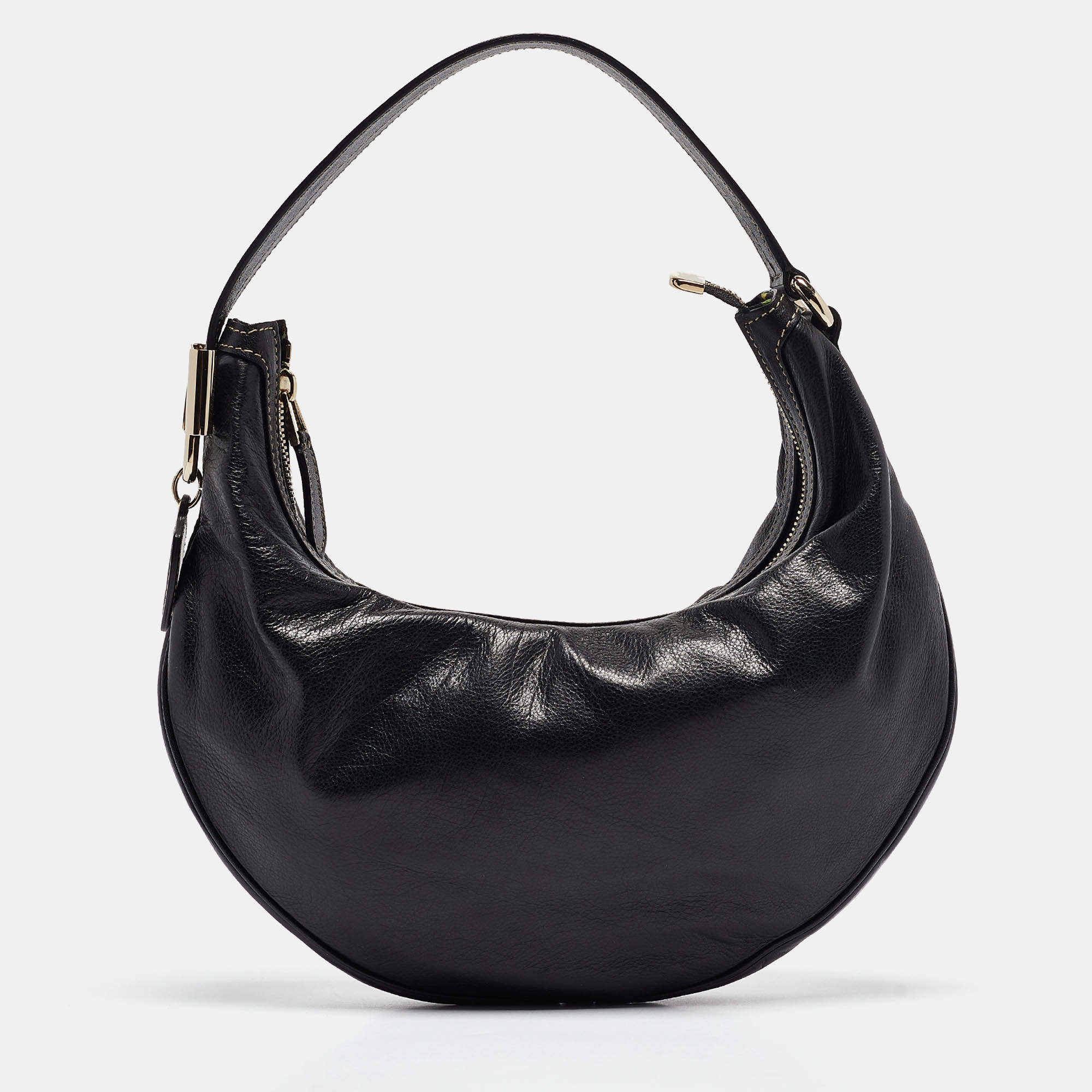 Pre Owned Gucci Black Leather Hobo