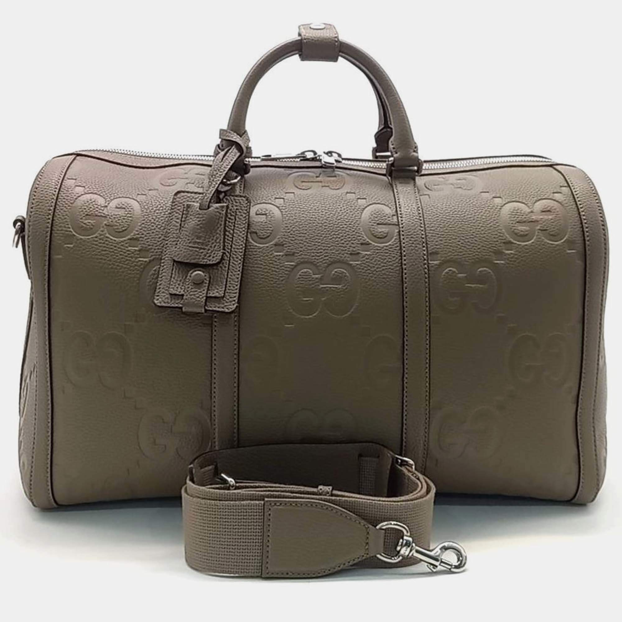 Pre Owned Gucci Jumbo GG Duffel Bag Small