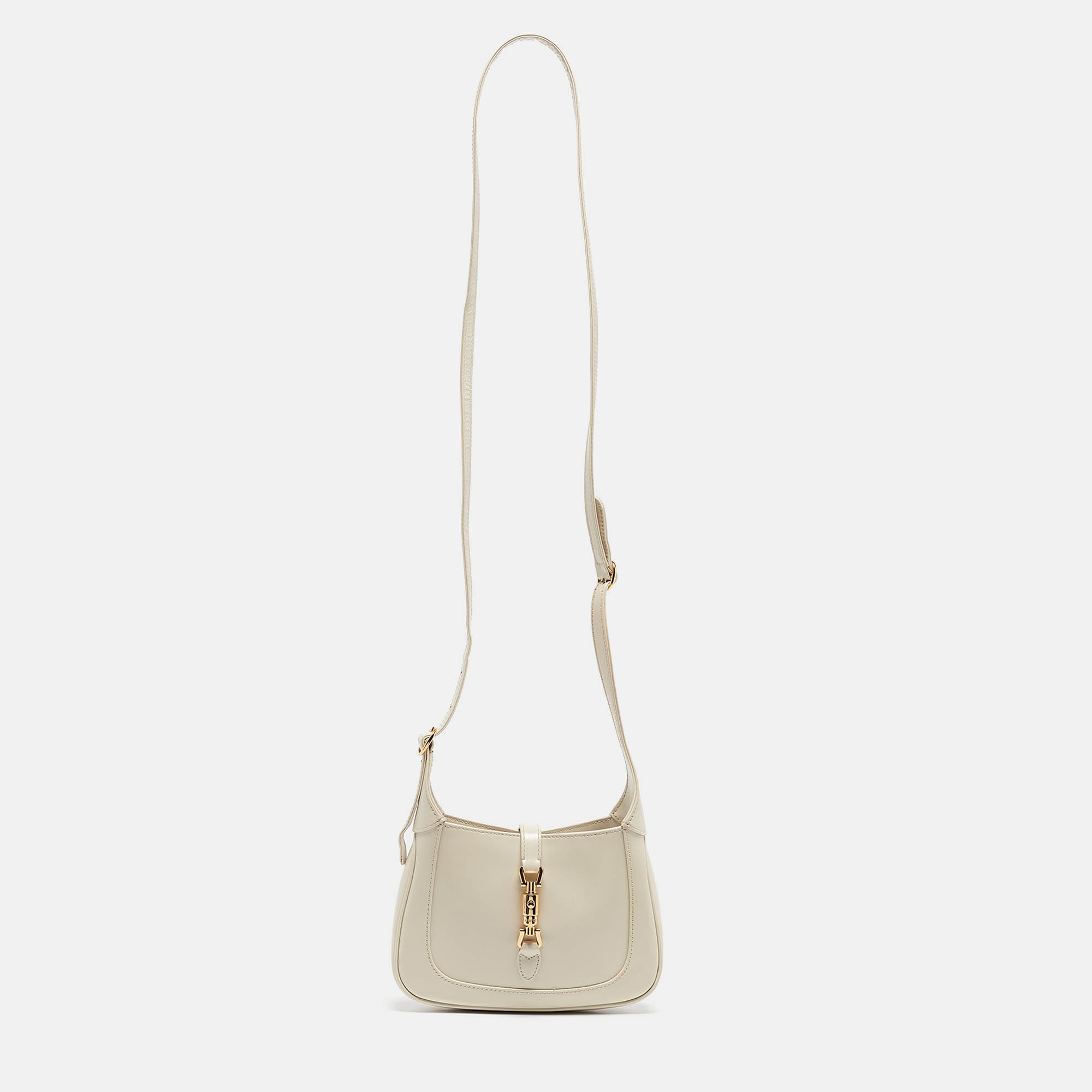 Gucci White Leather Mini 1961 Jackie Shoulder Bag