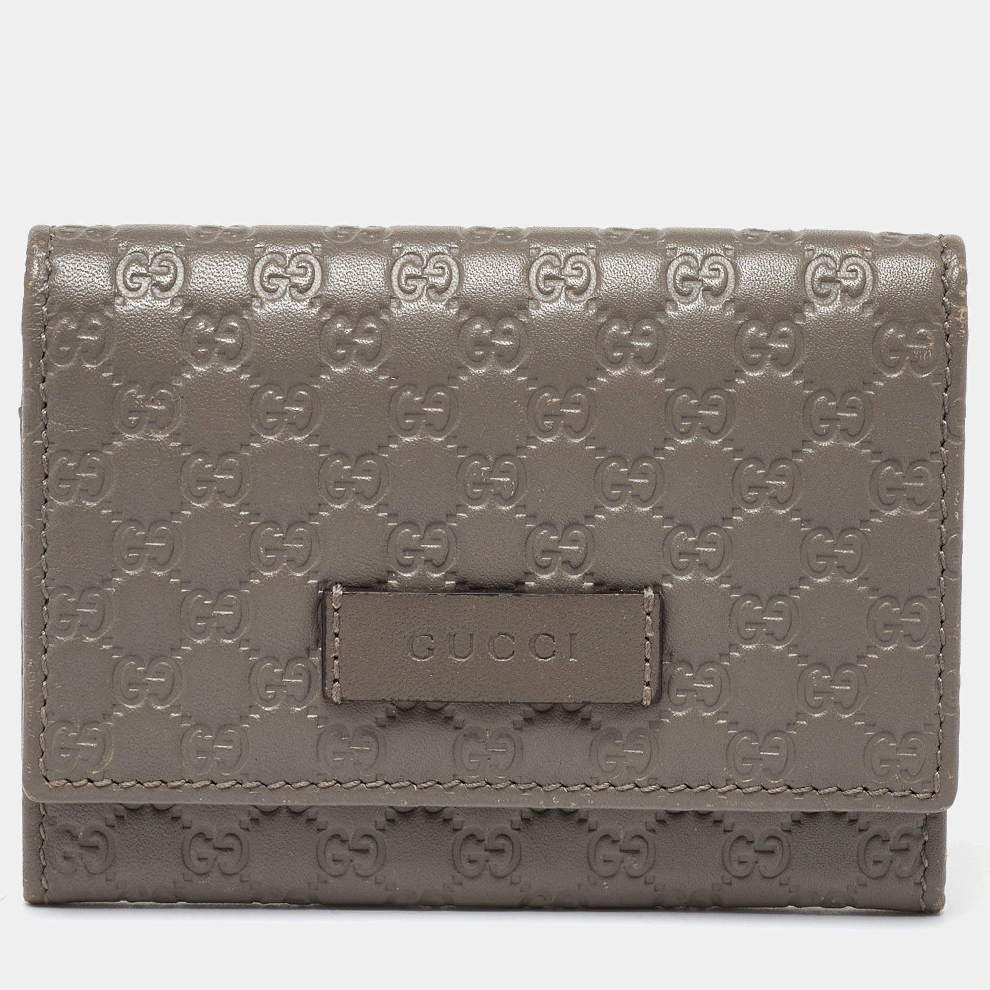 Gucci Grey Microguccissima Leather Card Case