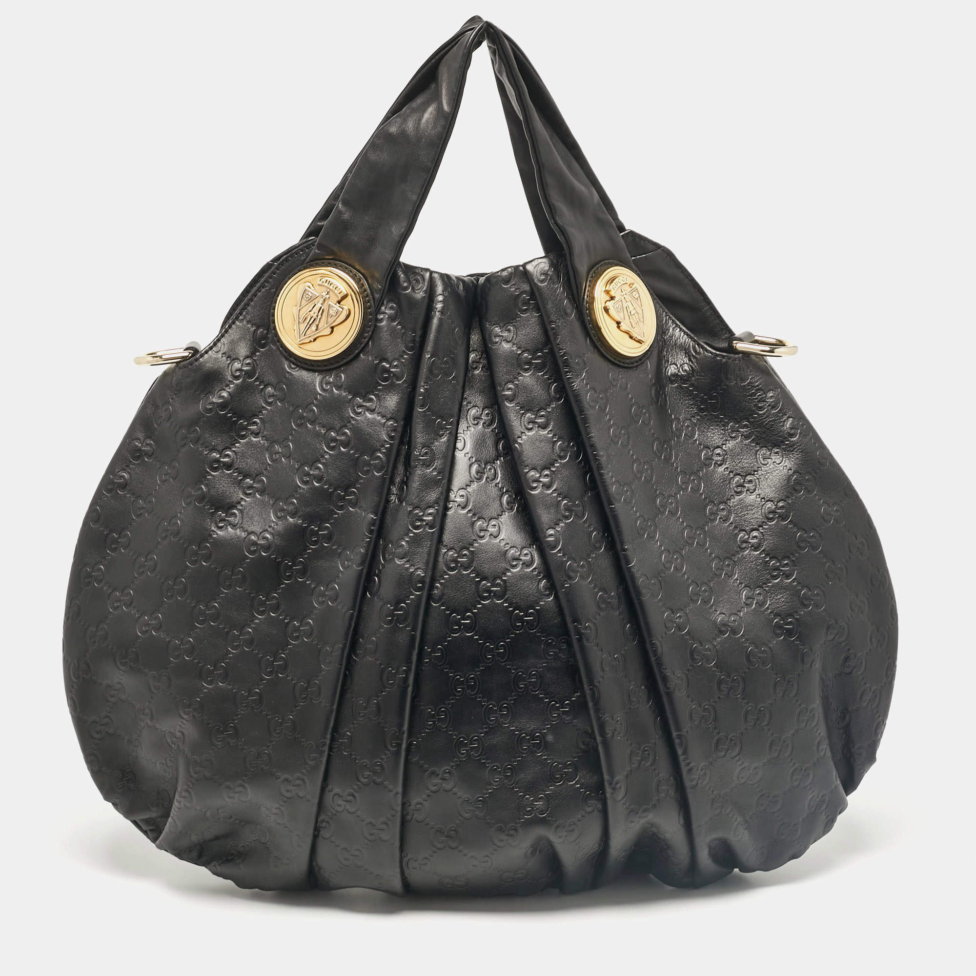 Gucci Black Guccissima Leather Large Hysteria Hobo