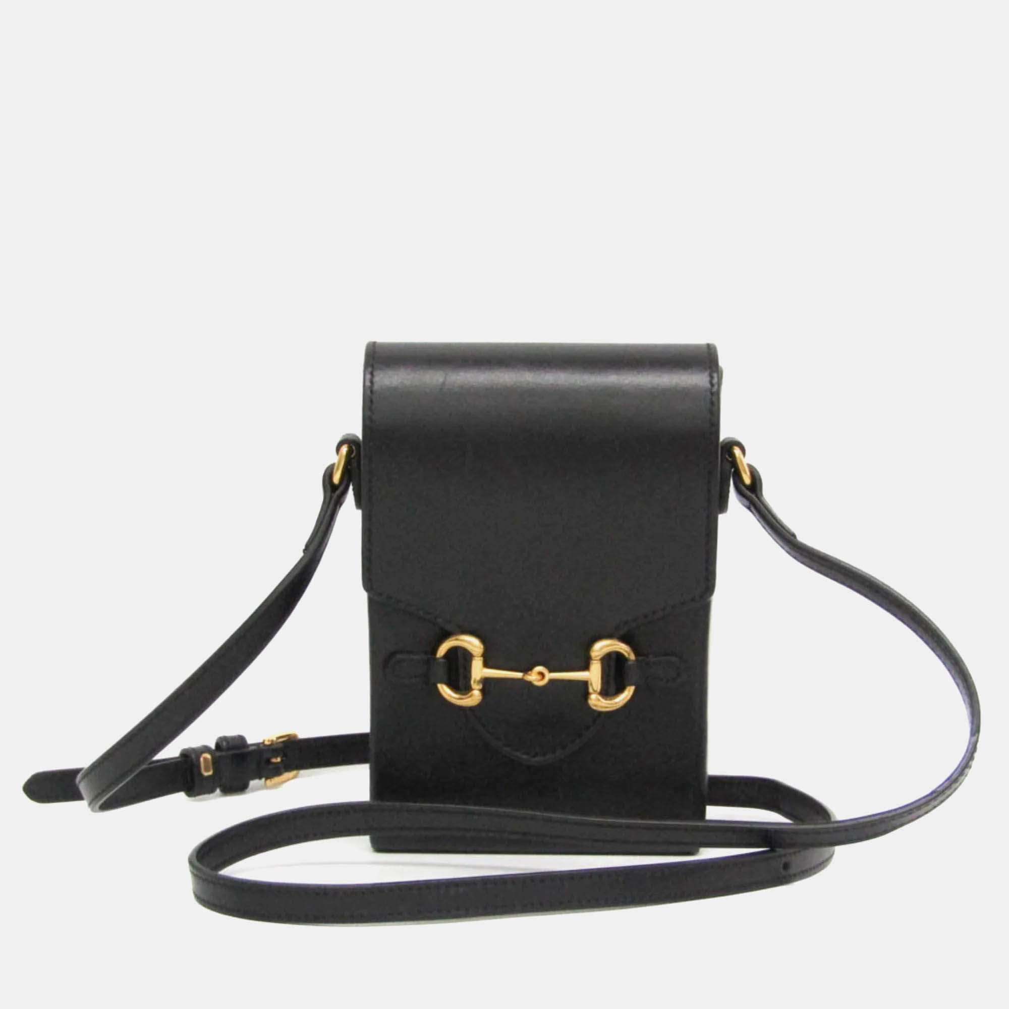 Gucci Black Leather Mini Horsebit 1955 Shoulder Bag