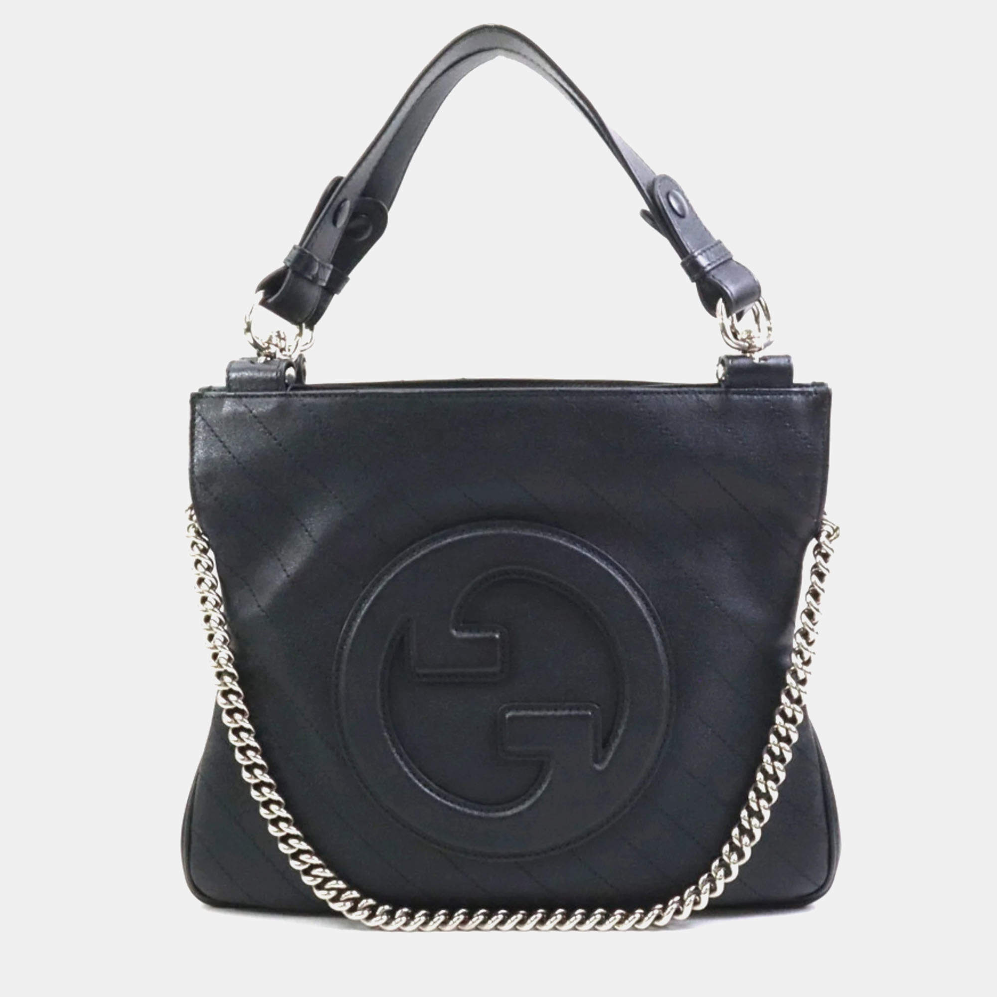 Gucci Black Leather Blondie Small Tote Bag
