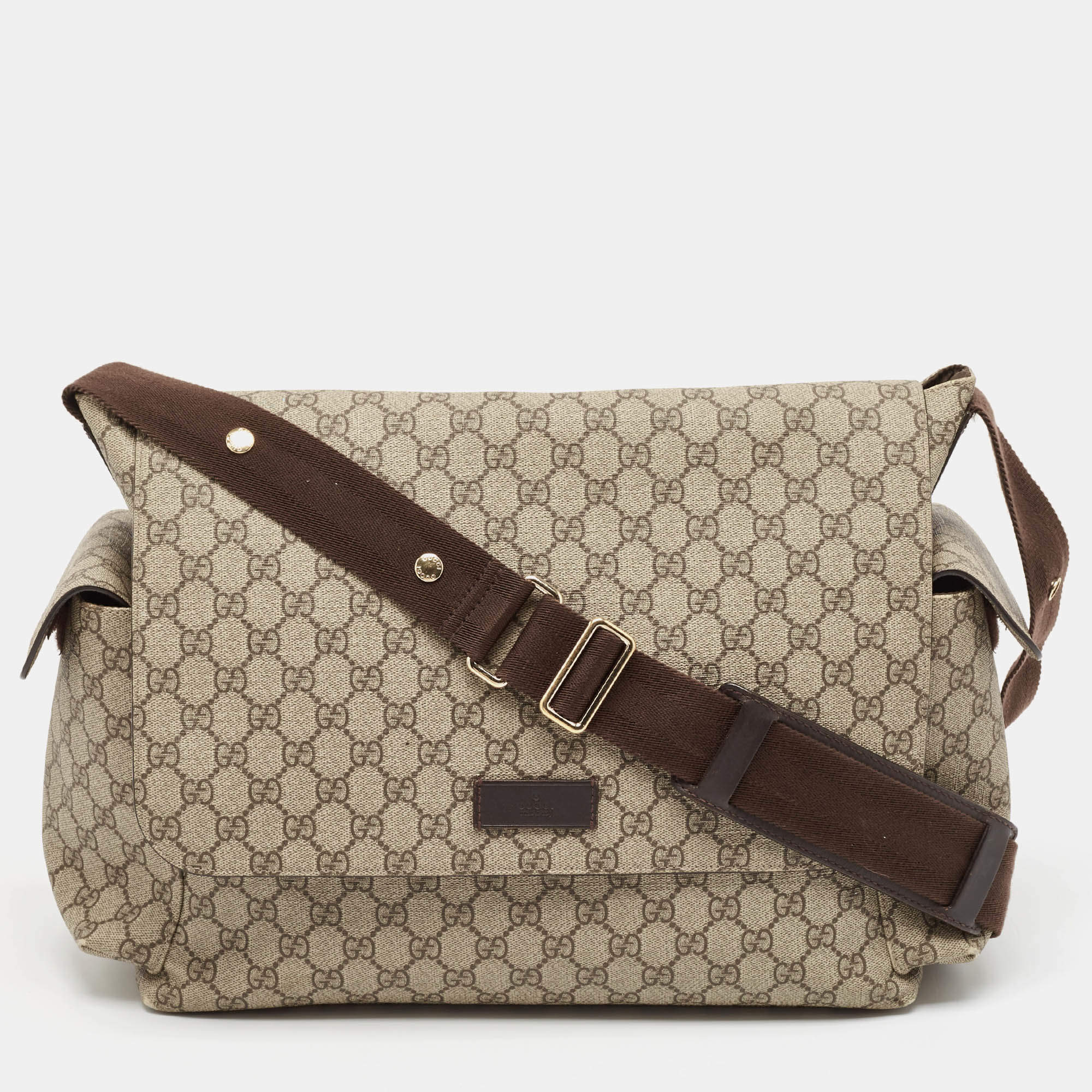 Gucci Beige GG Supreme Canvas Medium Baby Changing Bag