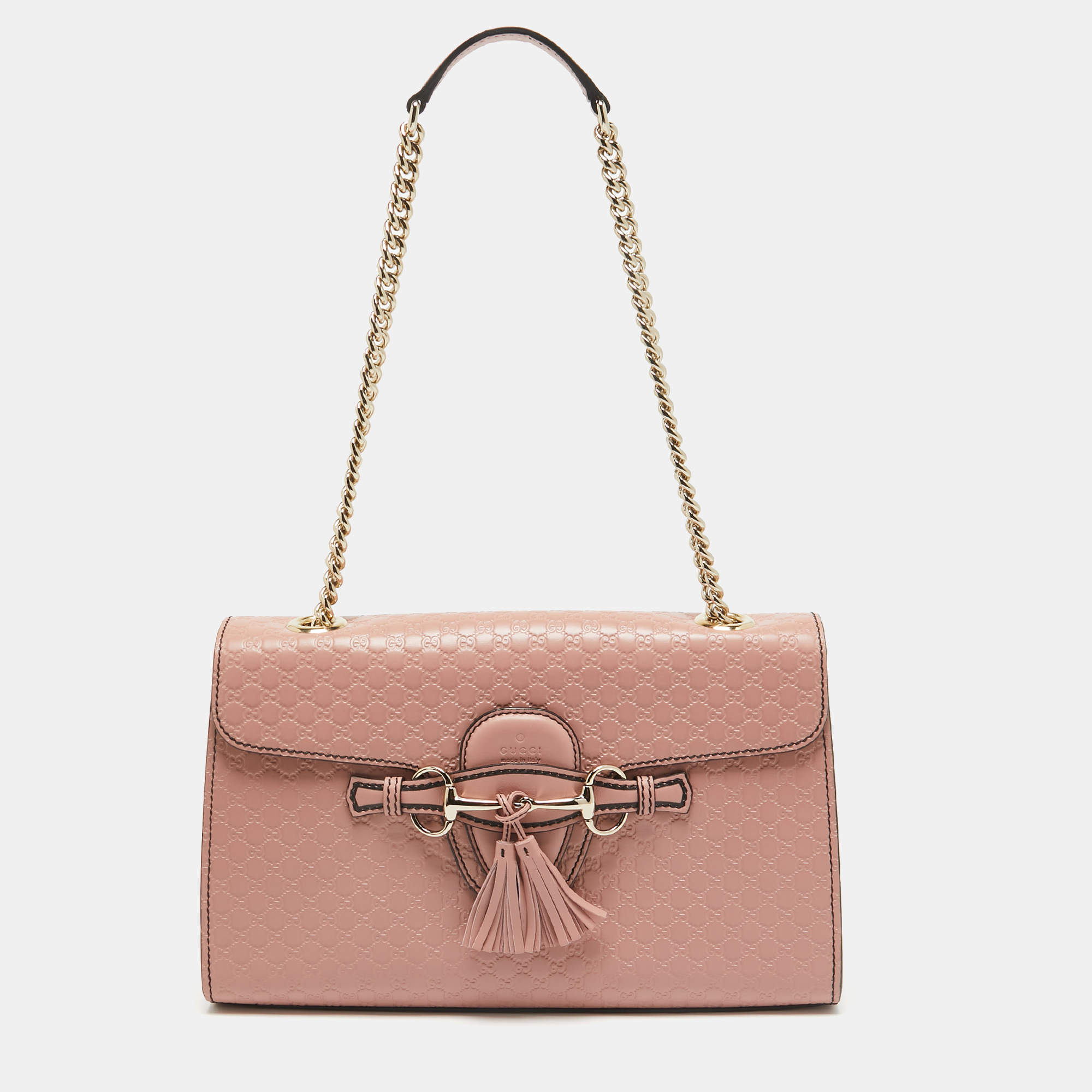 Gucci Pink Microguccissima Leather Medium Emily Chain Shoulder Bag