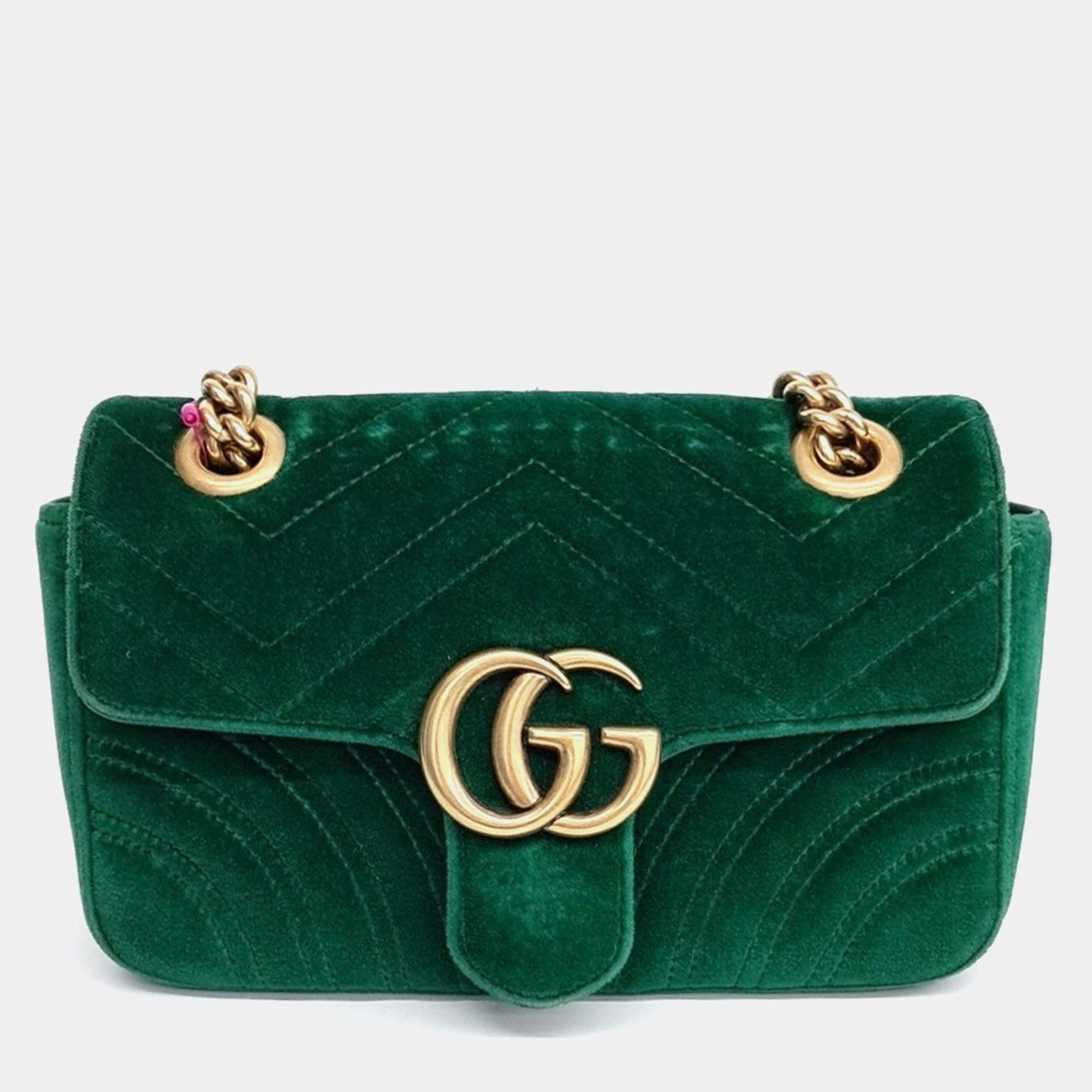 Pre Owned Gucci Velvet Matrace Mini Shoulder Bag