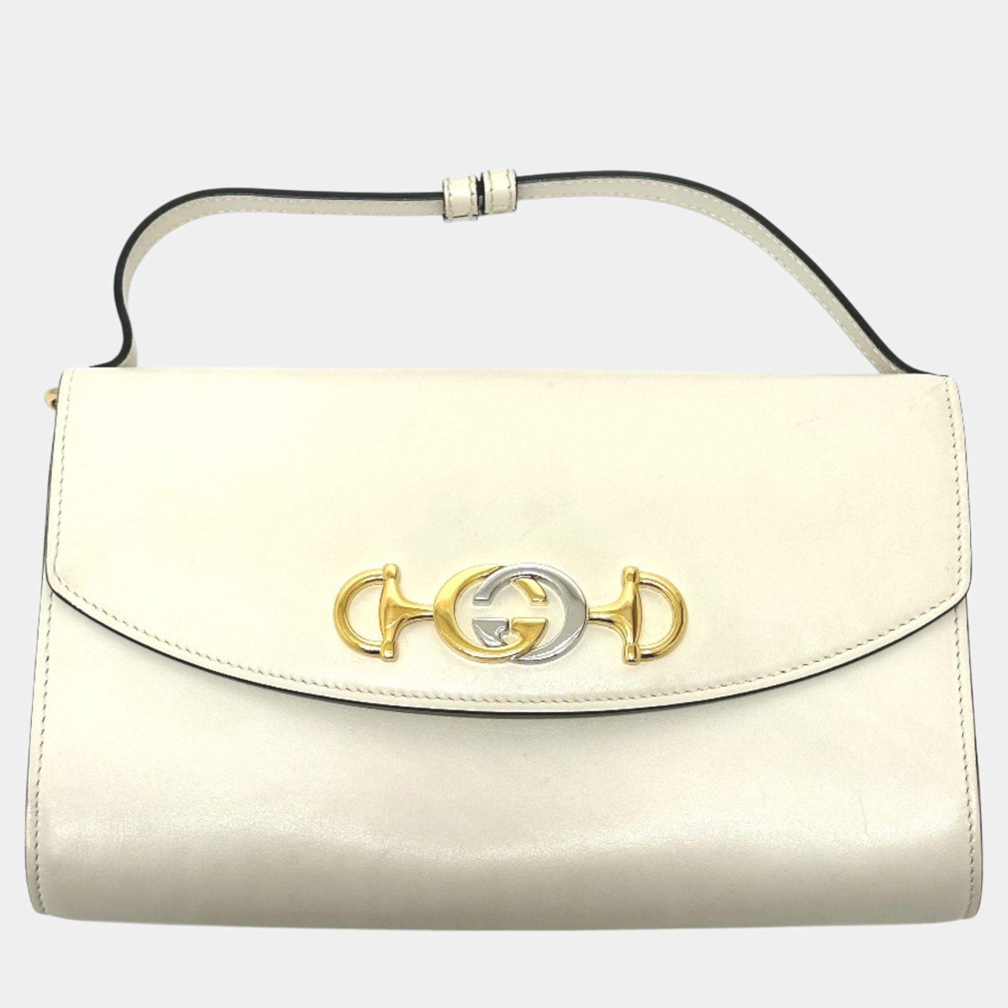 Pre Owned Gucci Off White Chain Shoulder Bag