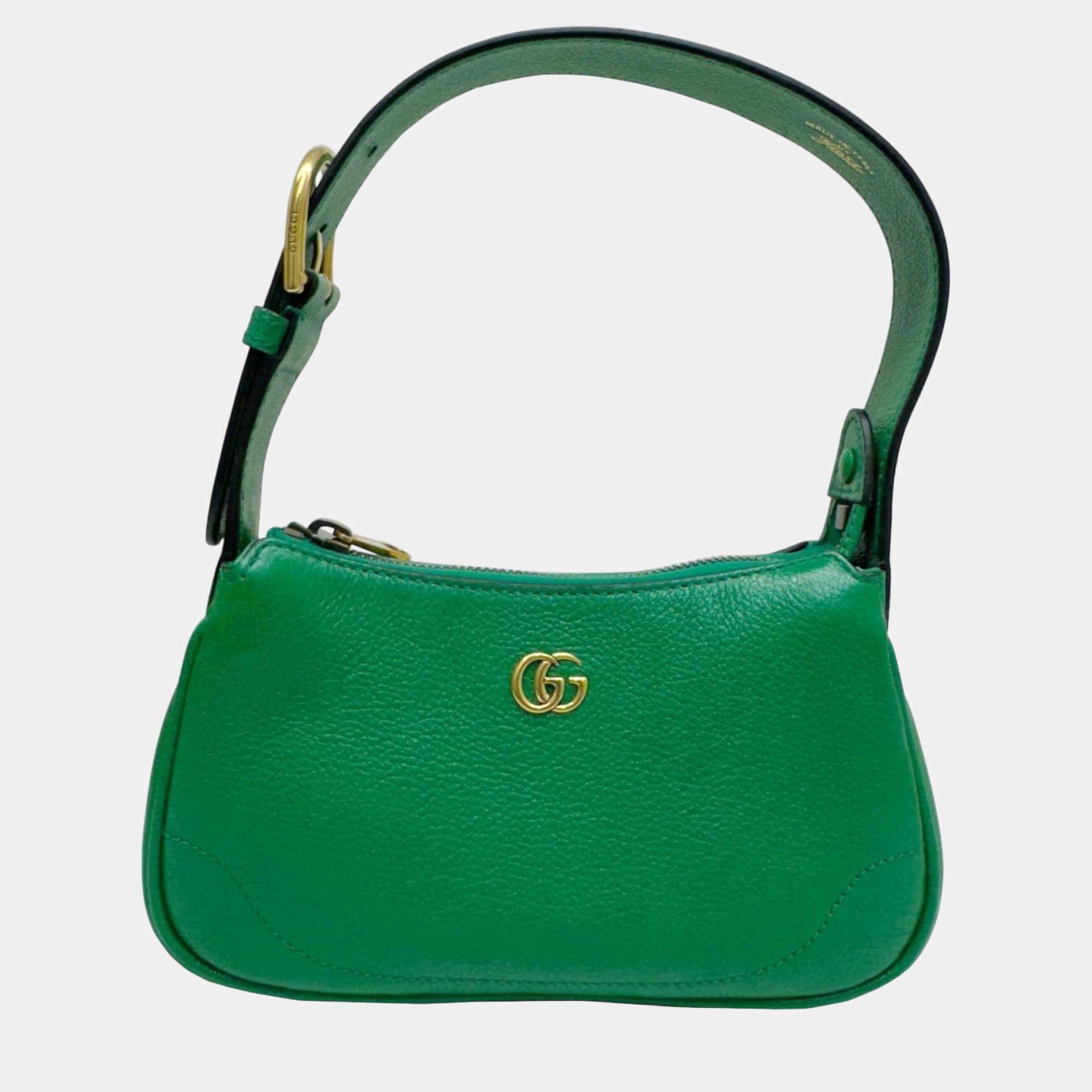 Gucci Green Soft Leather Shoulder Bag