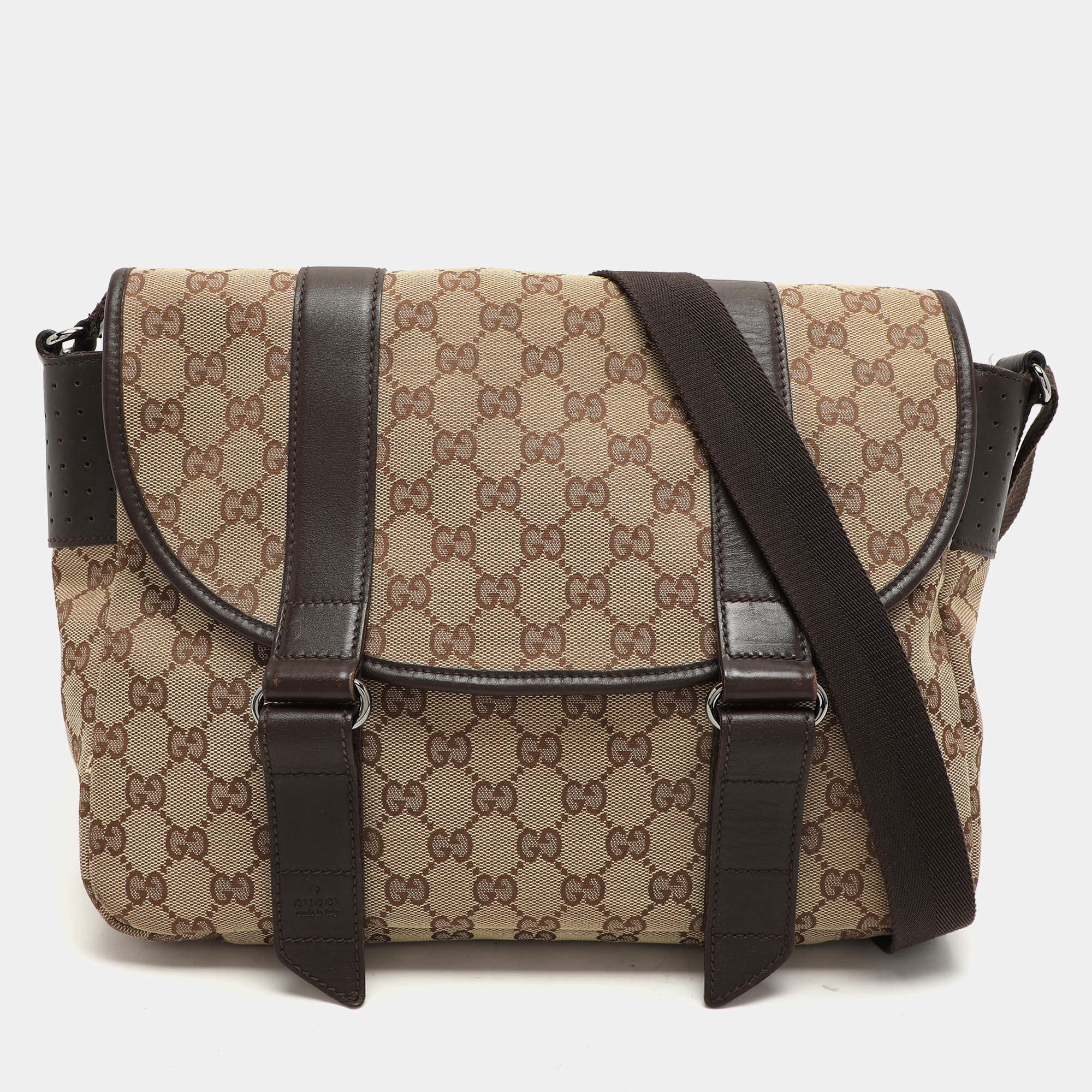 Gucci Beige/Ebony GG Canvas Messenger Bag
