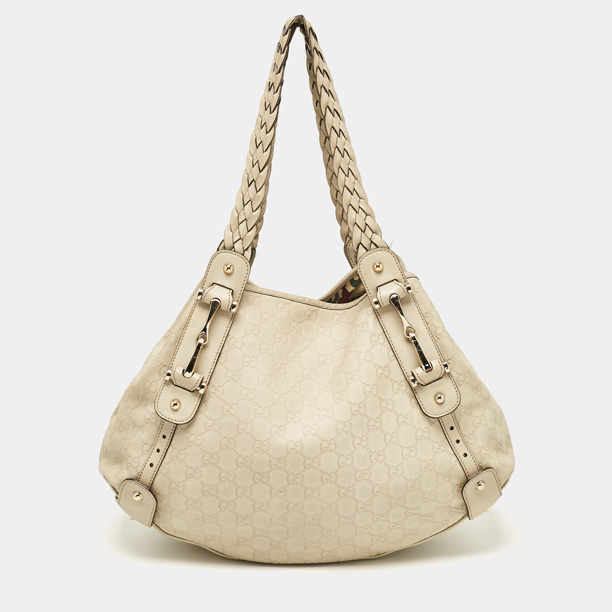 Pre Owned Gucci Cream Guccissima Leather Pelham Tote