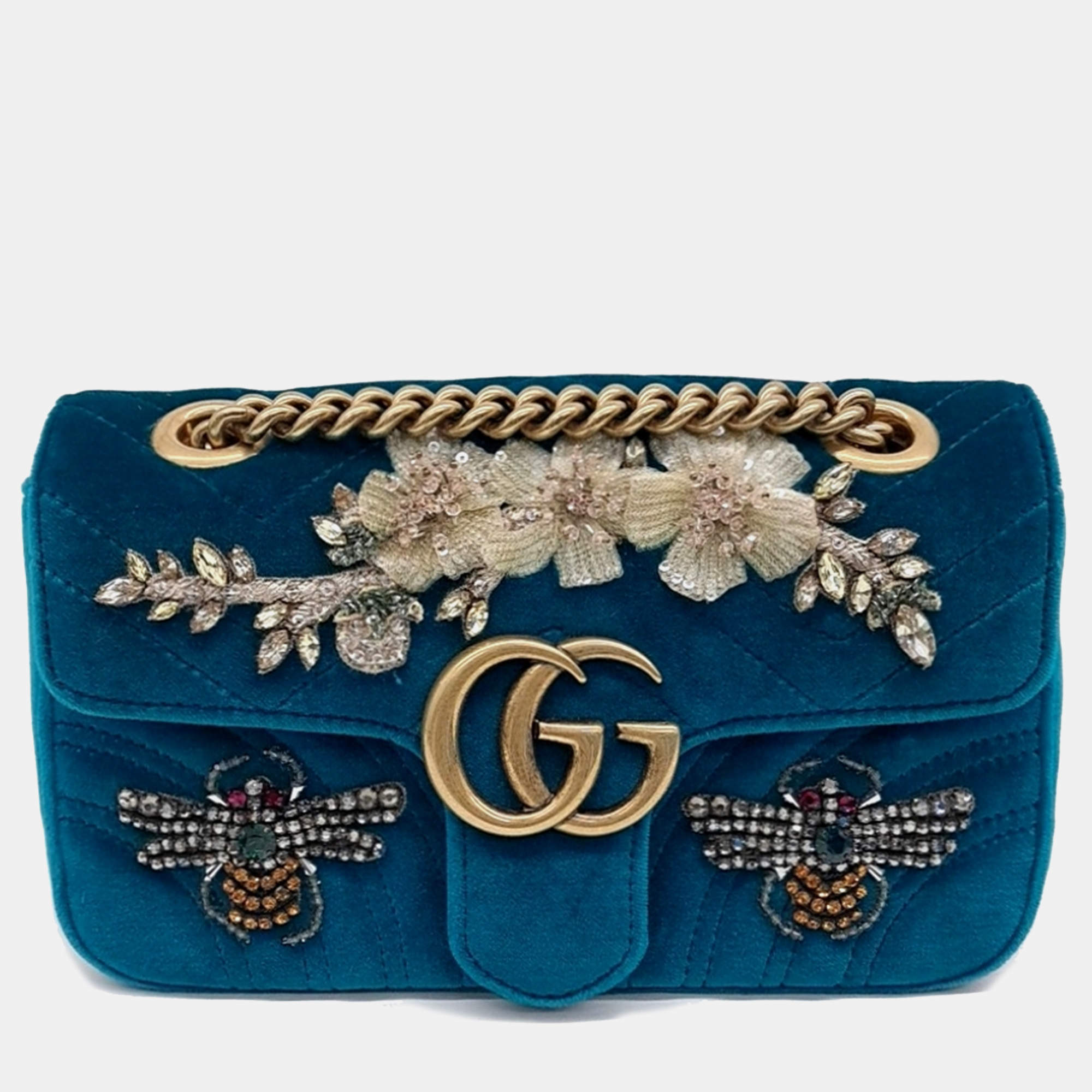 Gucci Matrasse Velvet Shoulder Bag