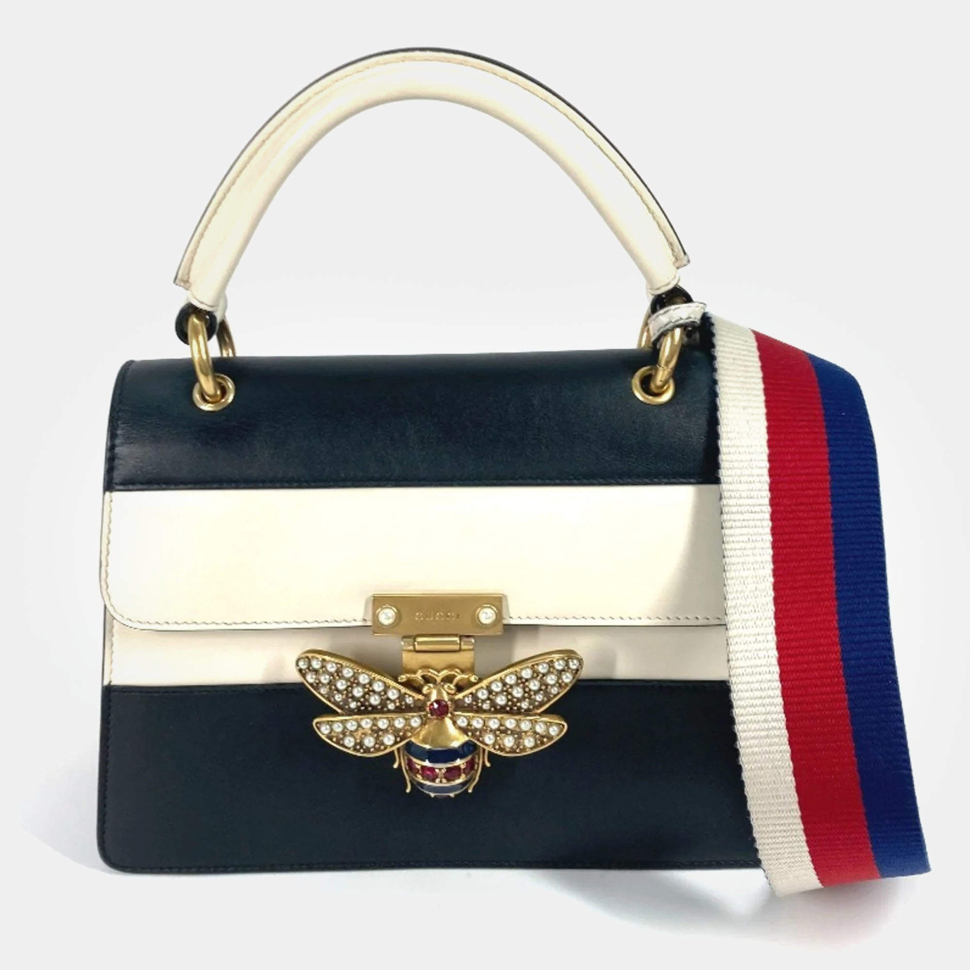 Gucci Black x White Bijoux Faux Pearl Shoulder Bag