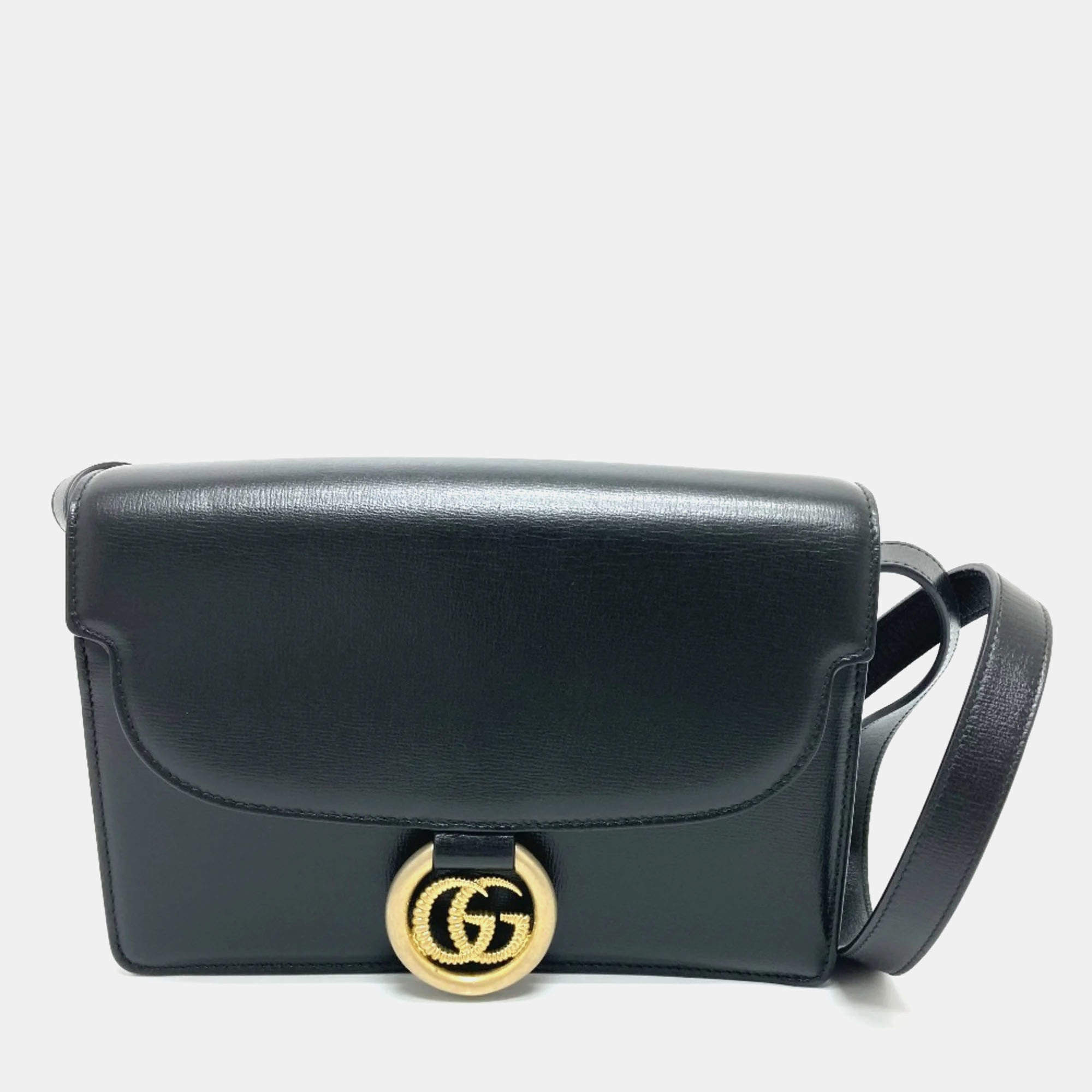 Gucci Black GG Marmont bag shawl Crossbody Bag