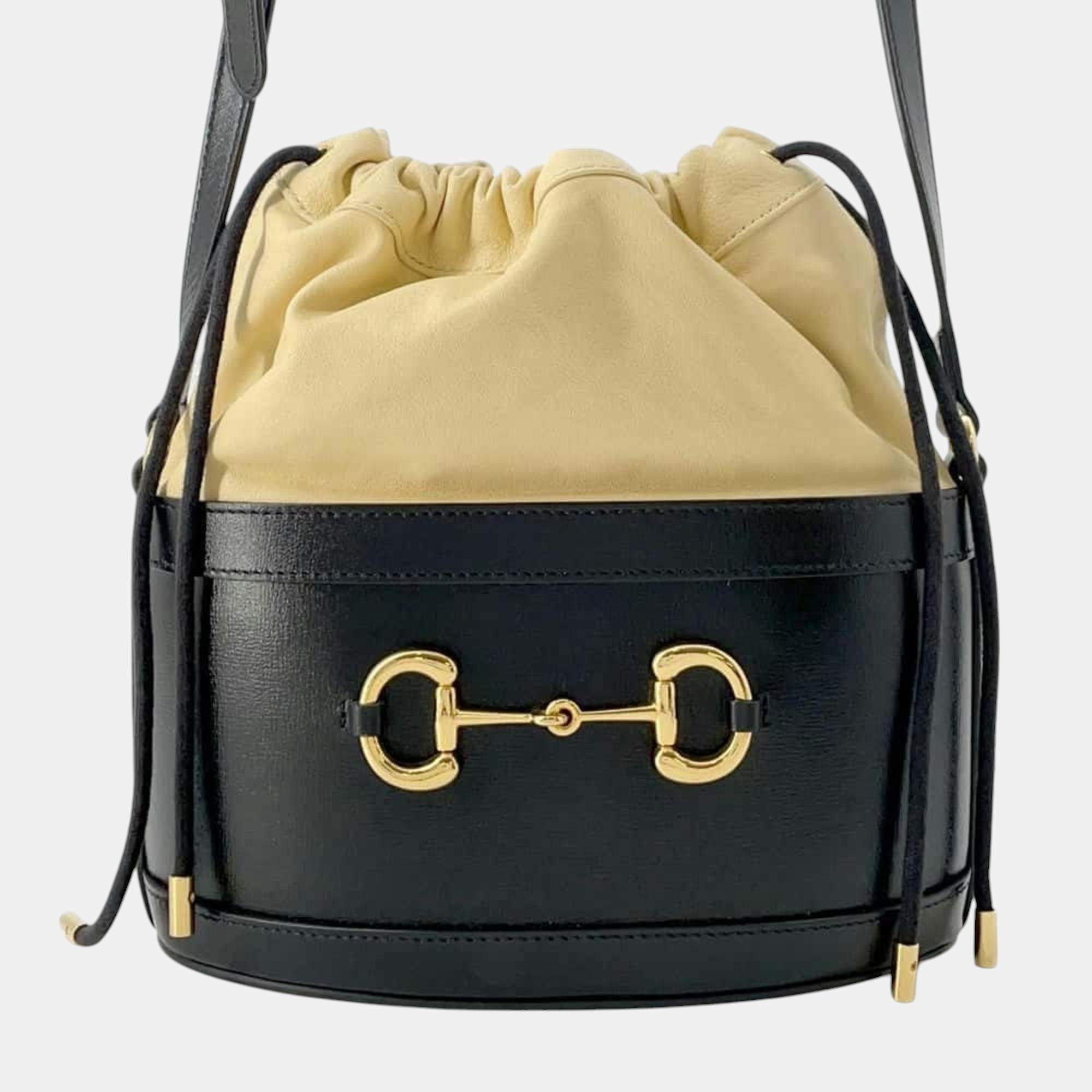 Gucci Black 1955 Horsebit Bucket Shoulder Bag