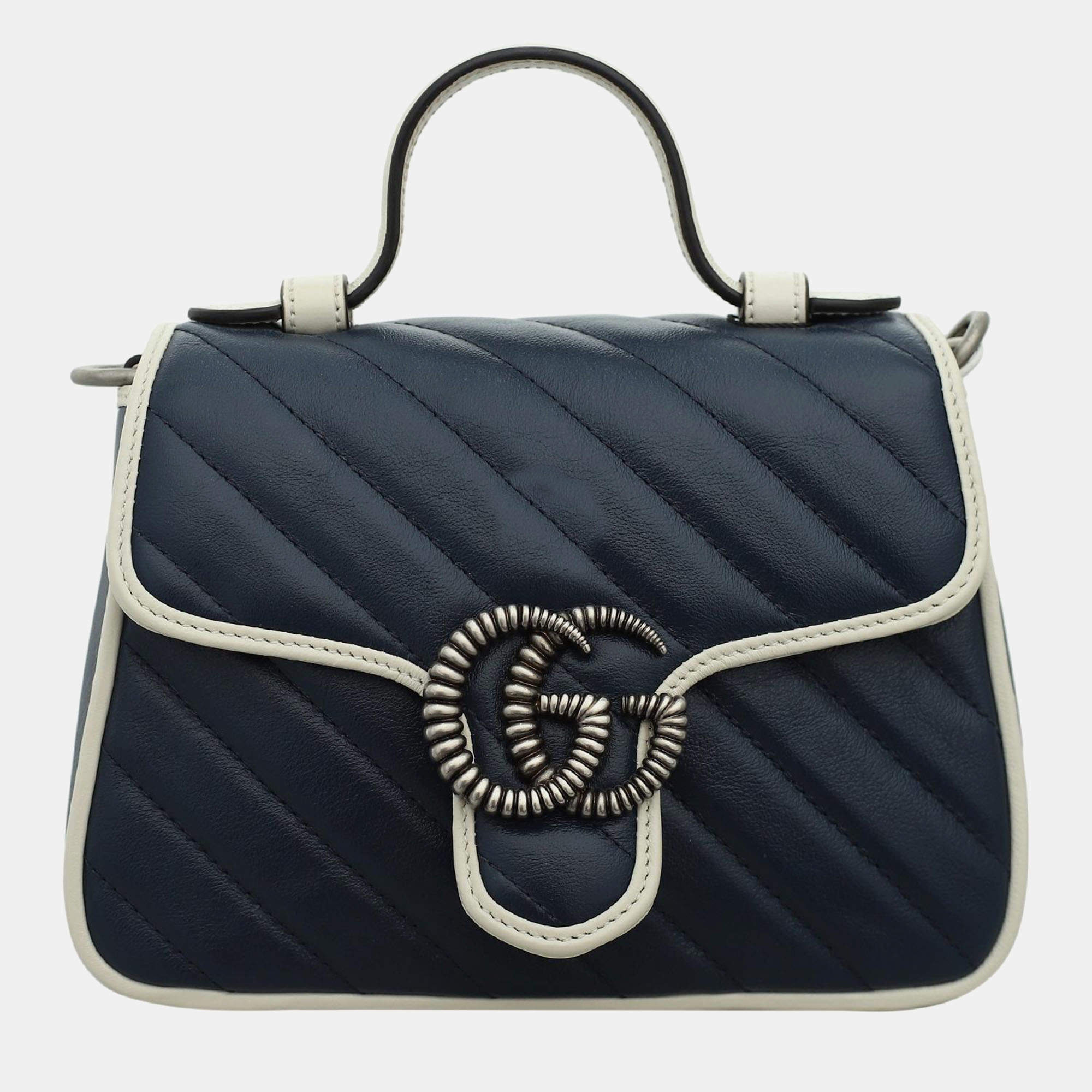 Pre Owned Gucci Mini Marmont Top Handle Bag
