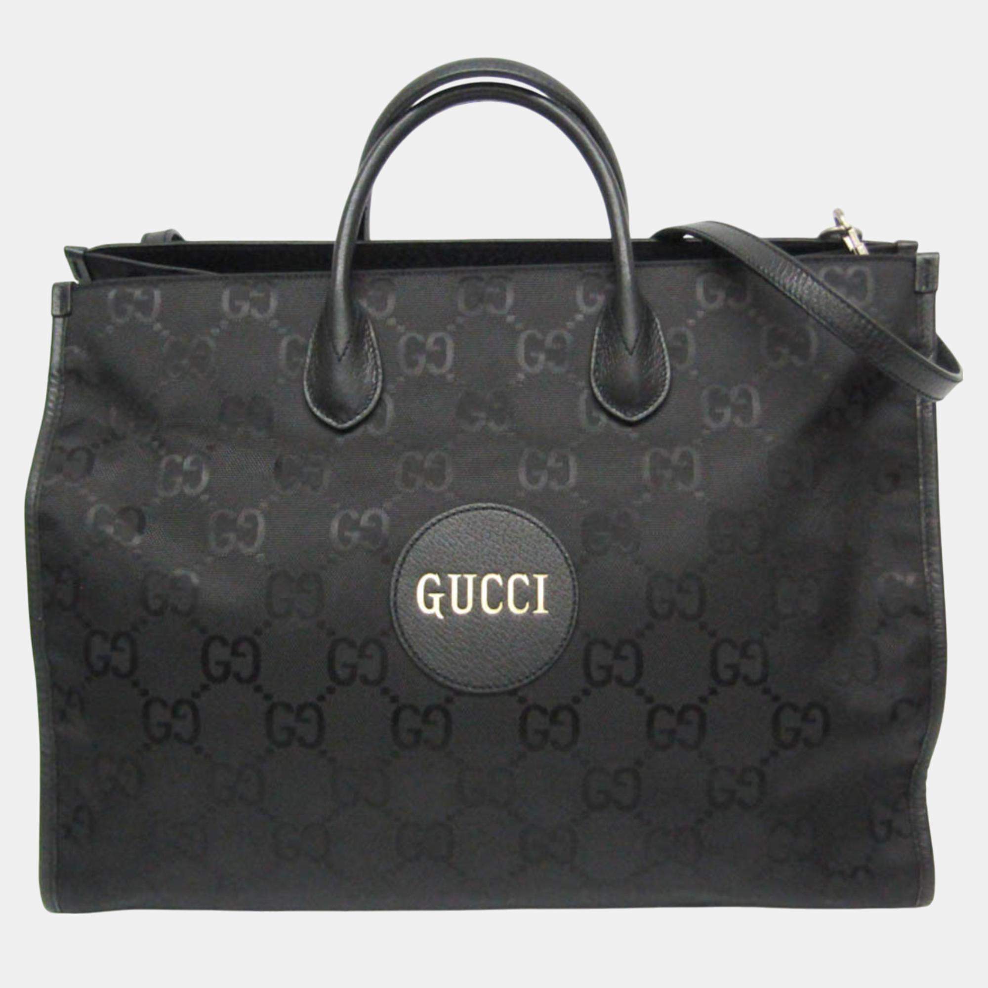 Pre Owned Gucci Black Leather, Nylon Off The Grid  Tote Bag
