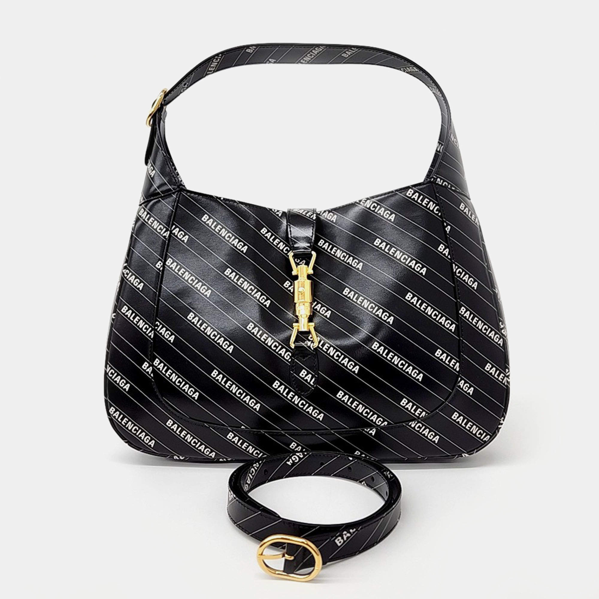 Gucci Black Leather Hacker Project 1961 Jackie Medium Hobo Bag