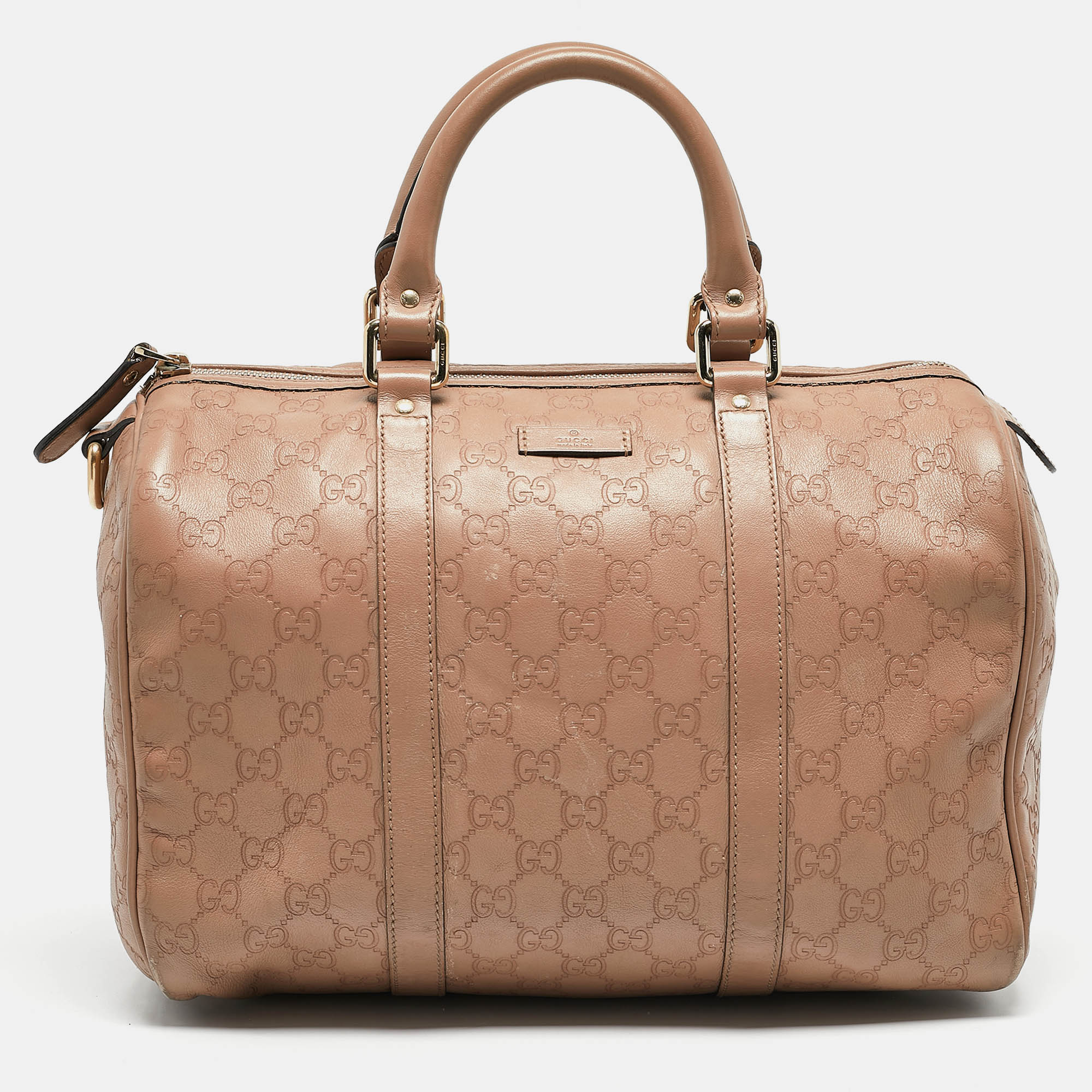 Pre Owned Gucci Beige Guccissima Leather Medium Joy Boston Bag