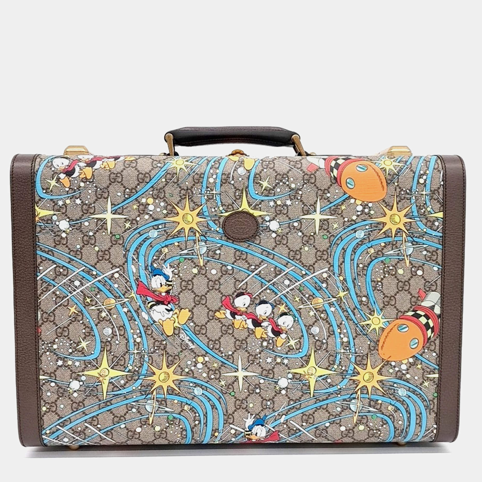 Gucci Brown GG Supreme X Disney Suitcase Bag