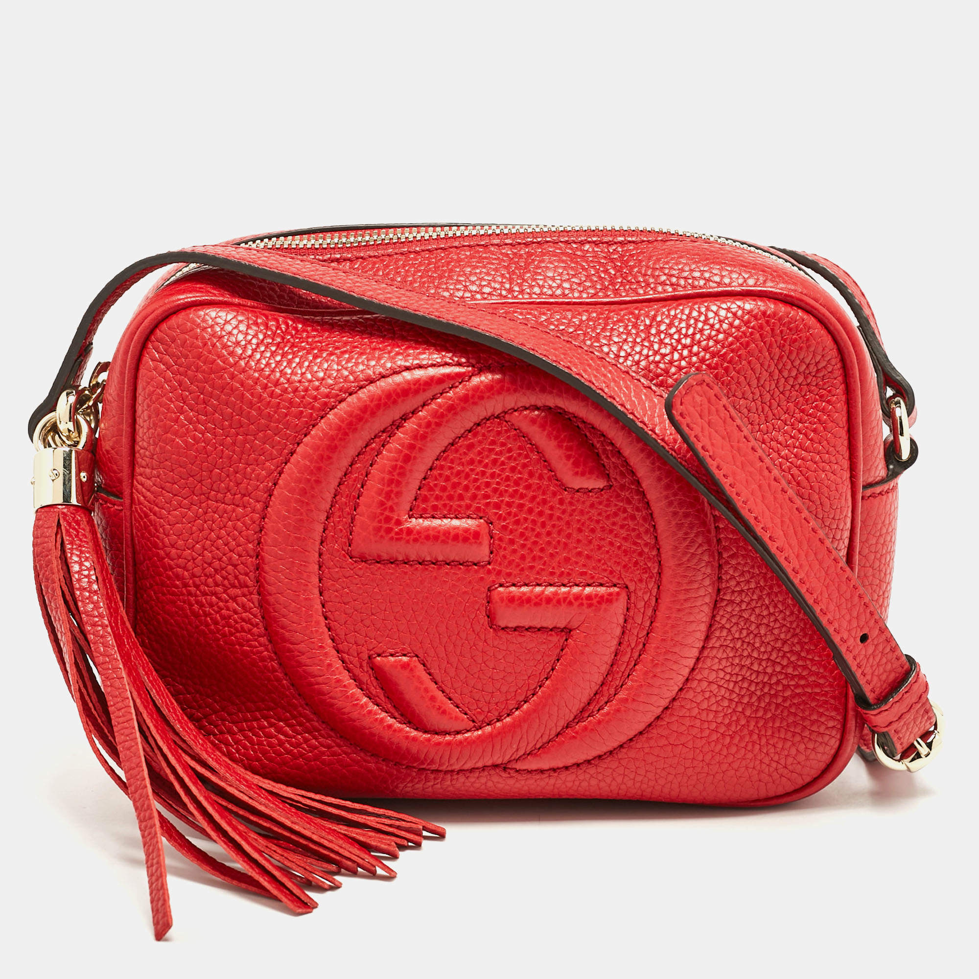 مملوكة مسبقًا Gucci Red Leather Small Soho Disco Crossbody Bag