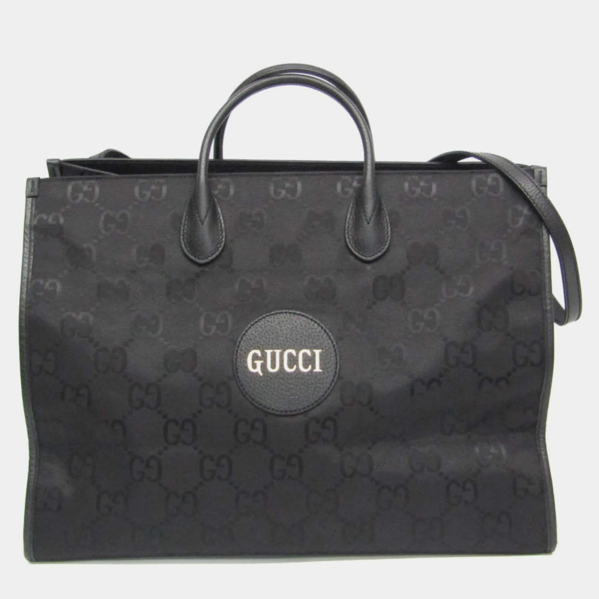 Pre Owned Gucci Black Nylon Canvas/Leather Off The Grid GG Shoulder Bag