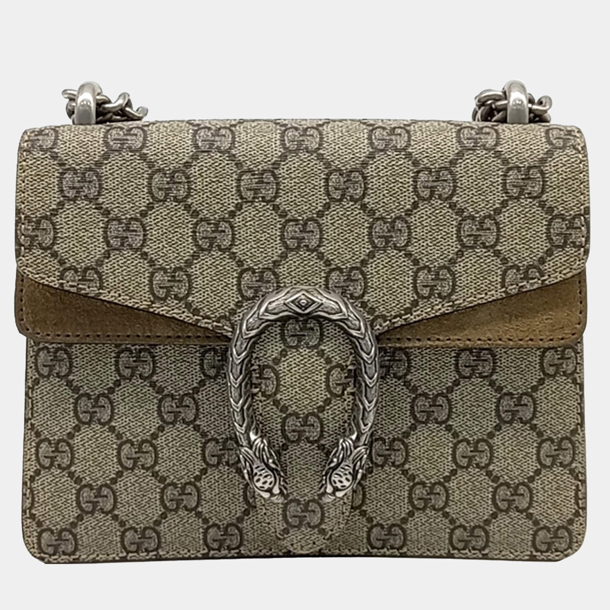 Pre Owned Gucci Beige Canvas Dionysus Crossbody Bag