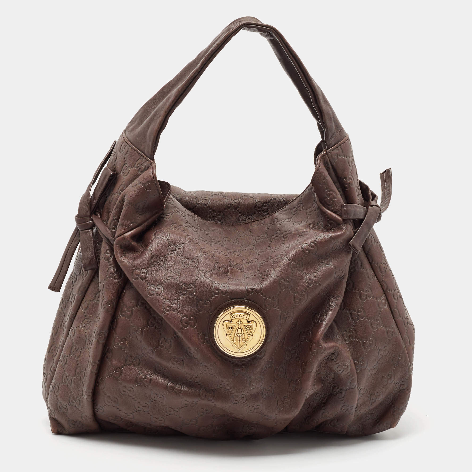 Gucci Dark Brown Guccissima Leather Hysteria Shoulder Bag