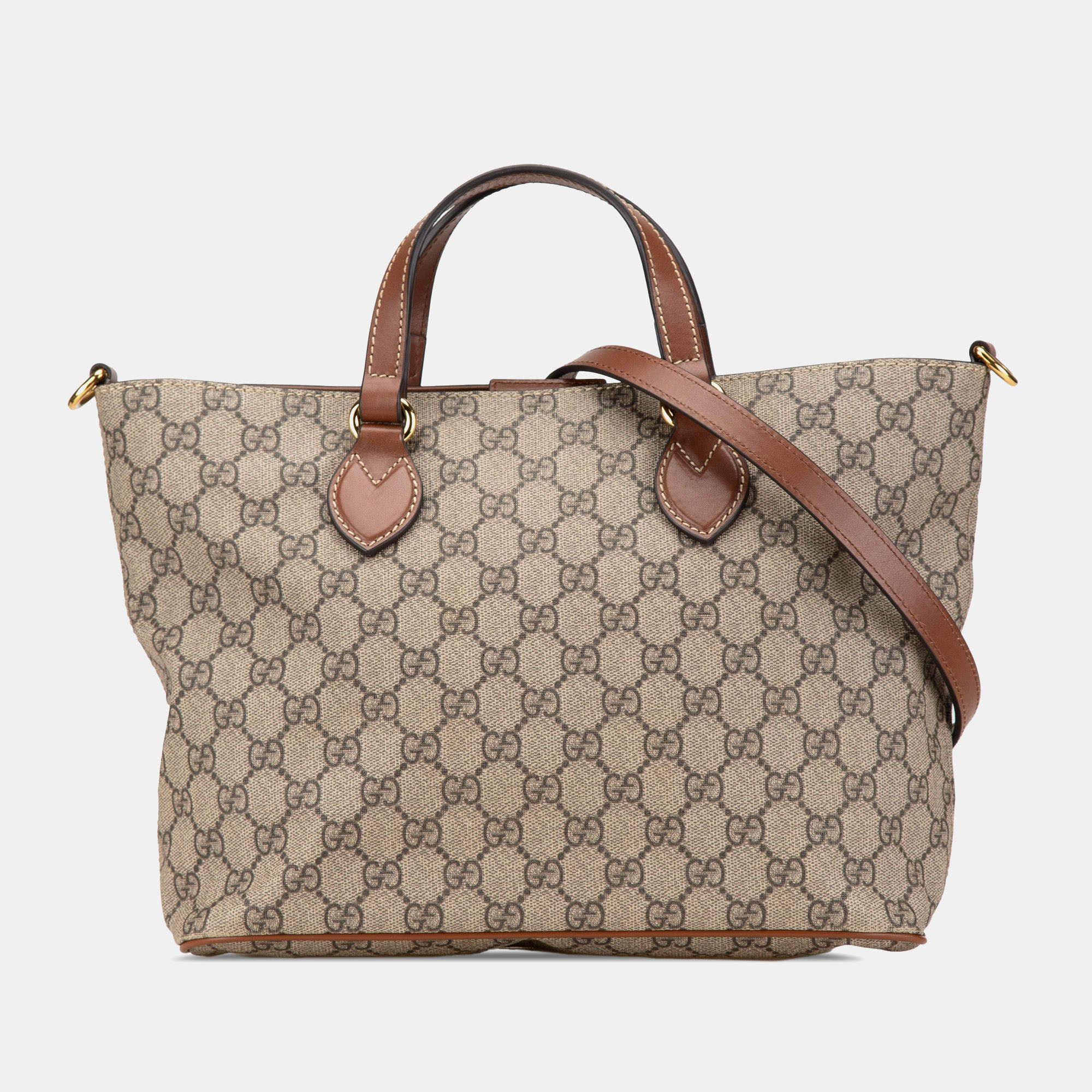 Gucci Brown Small GG Supreme Satchel Bag