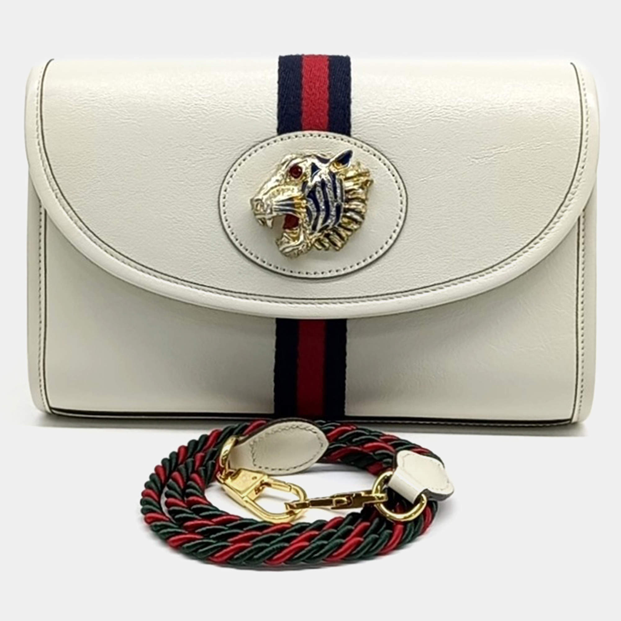 Gucci White Leather Raja Small Shoulder Bag