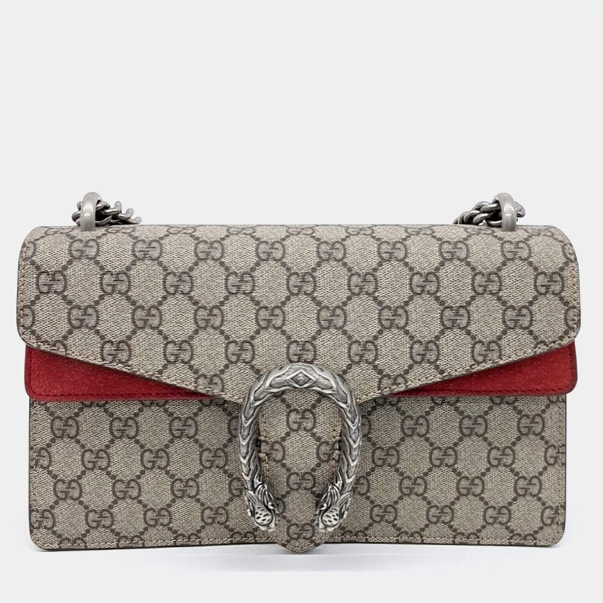 مملوكة مسبقًا Gucci Beige Coated Canvas Dionysus Chain Shoulder Bag
