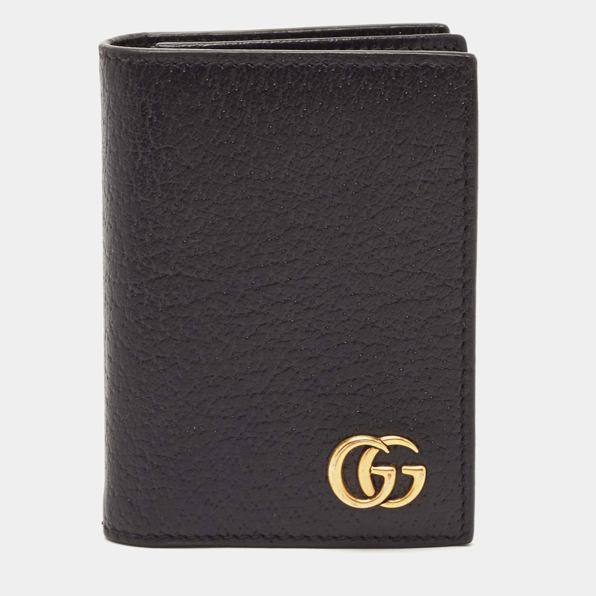 Gucci Black Leather GG Marmont Card Holder