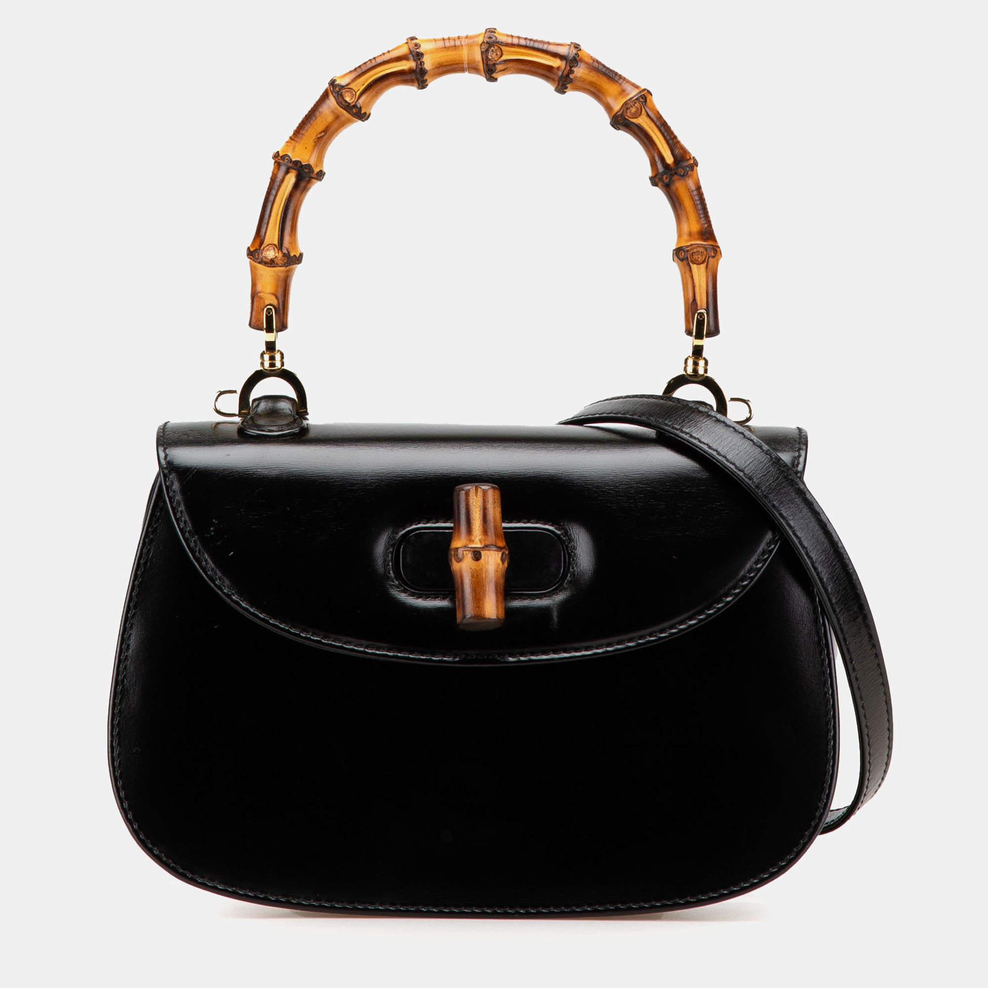Gucci Black Calfskin Bamboo Night