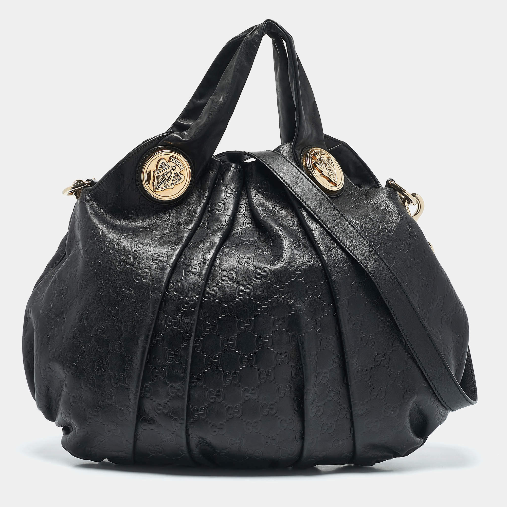 Gucci Black Guccissima Leather Large Hysteria Hobo