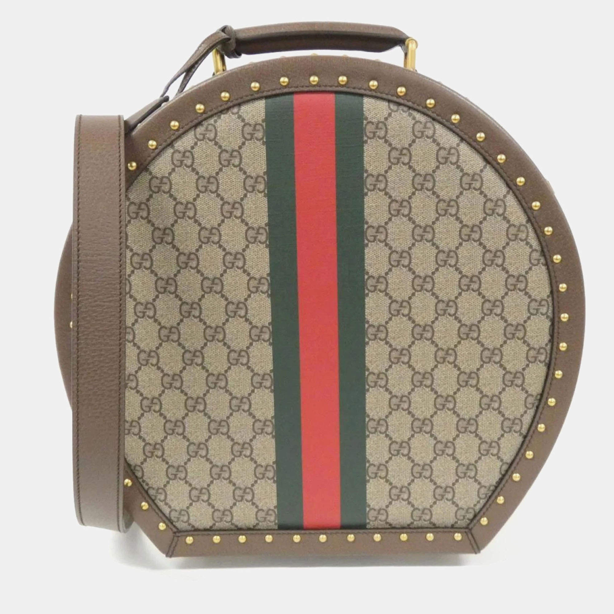 Gucci Neutrals GG Supreme Small Savoy Hat Case