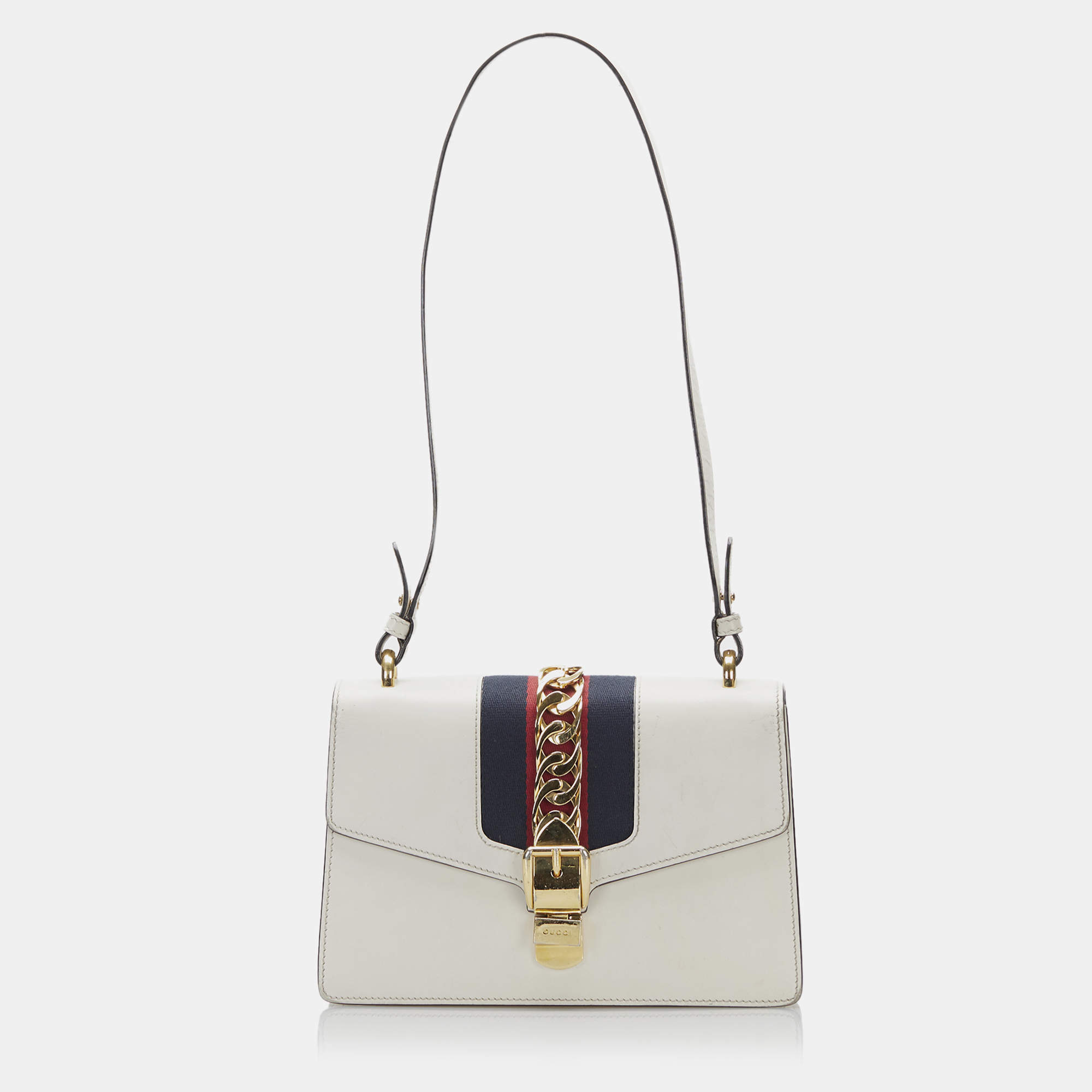 Gucci  White Small Leather Sylvie Satchel