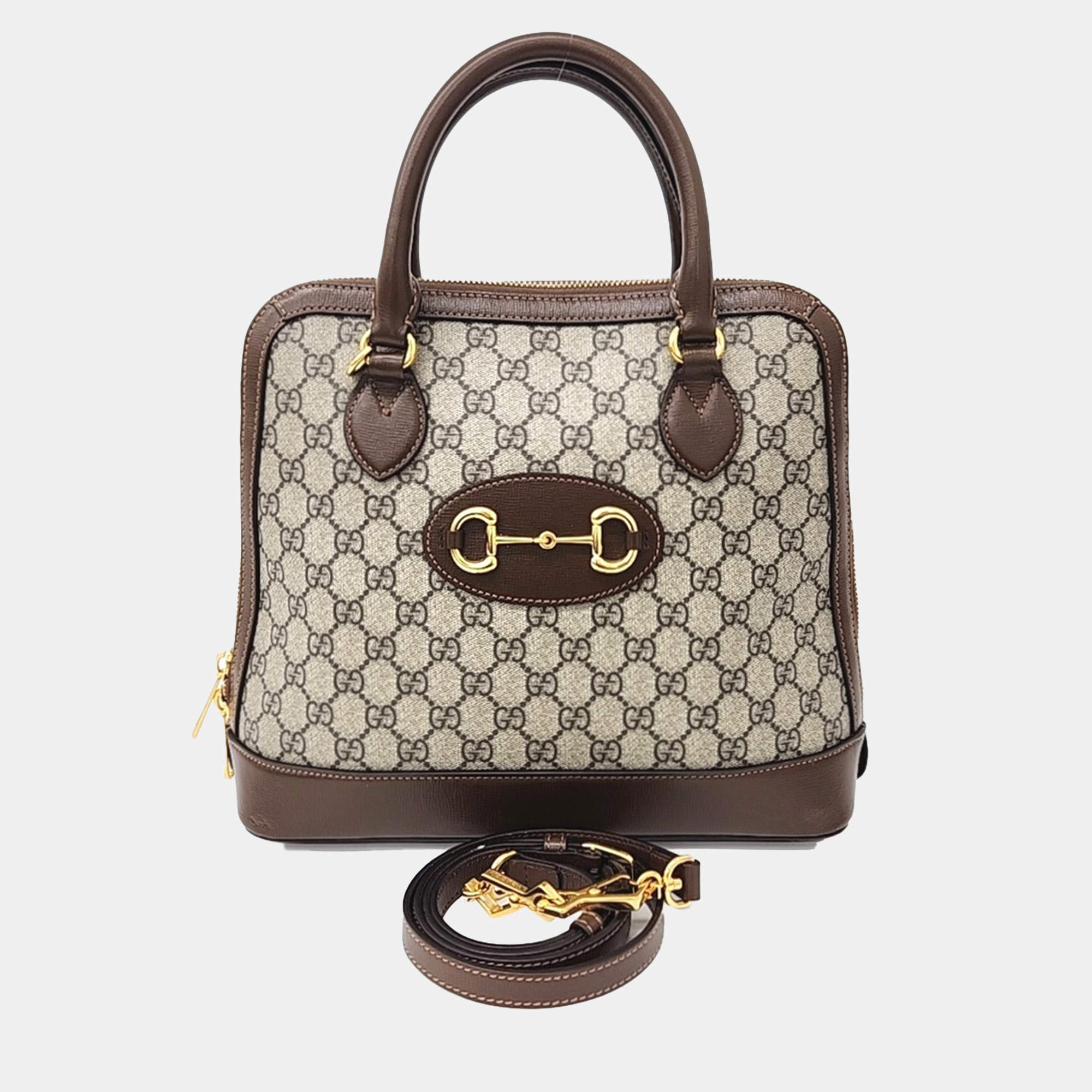 Gucci Fabric 1955 Horsebit Medium Top Handle Bag