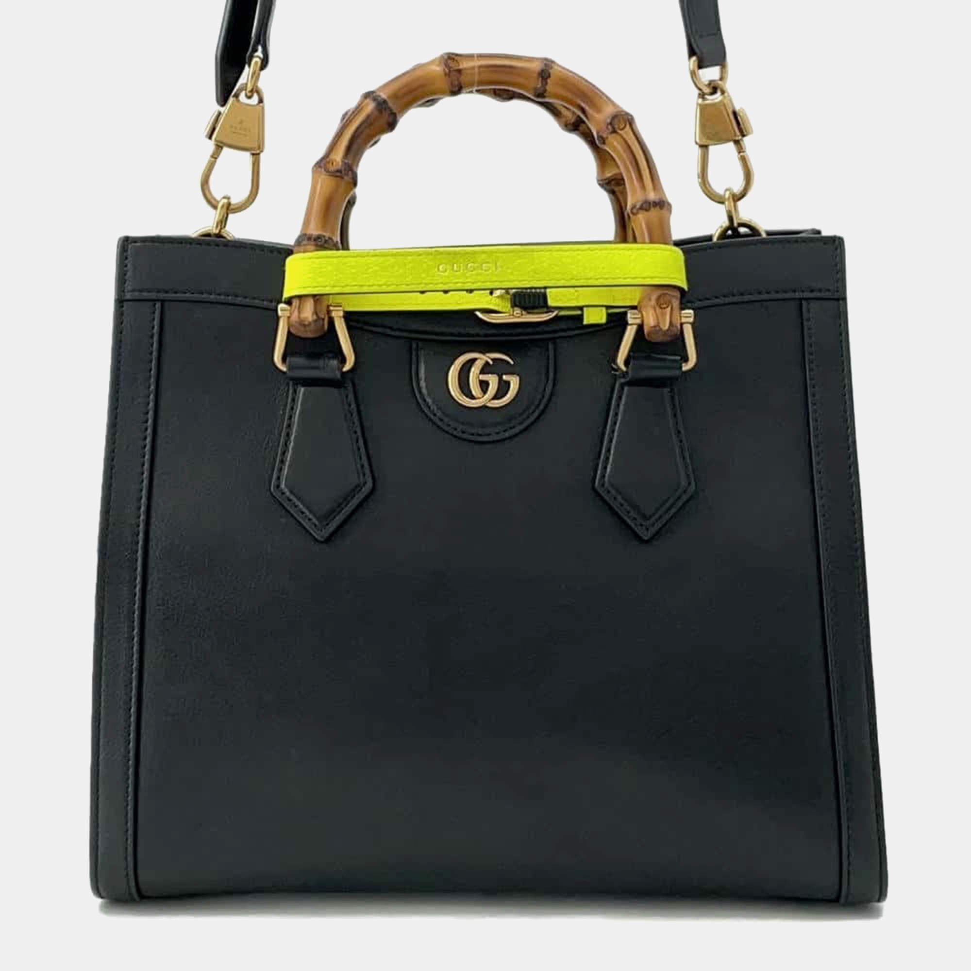 Gucci Black Leather Diana Handbag 