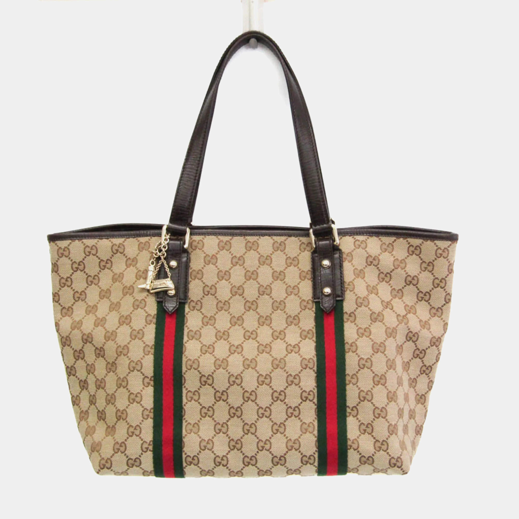 Gucci Beige GG Canvas Sherry Tote Bag
