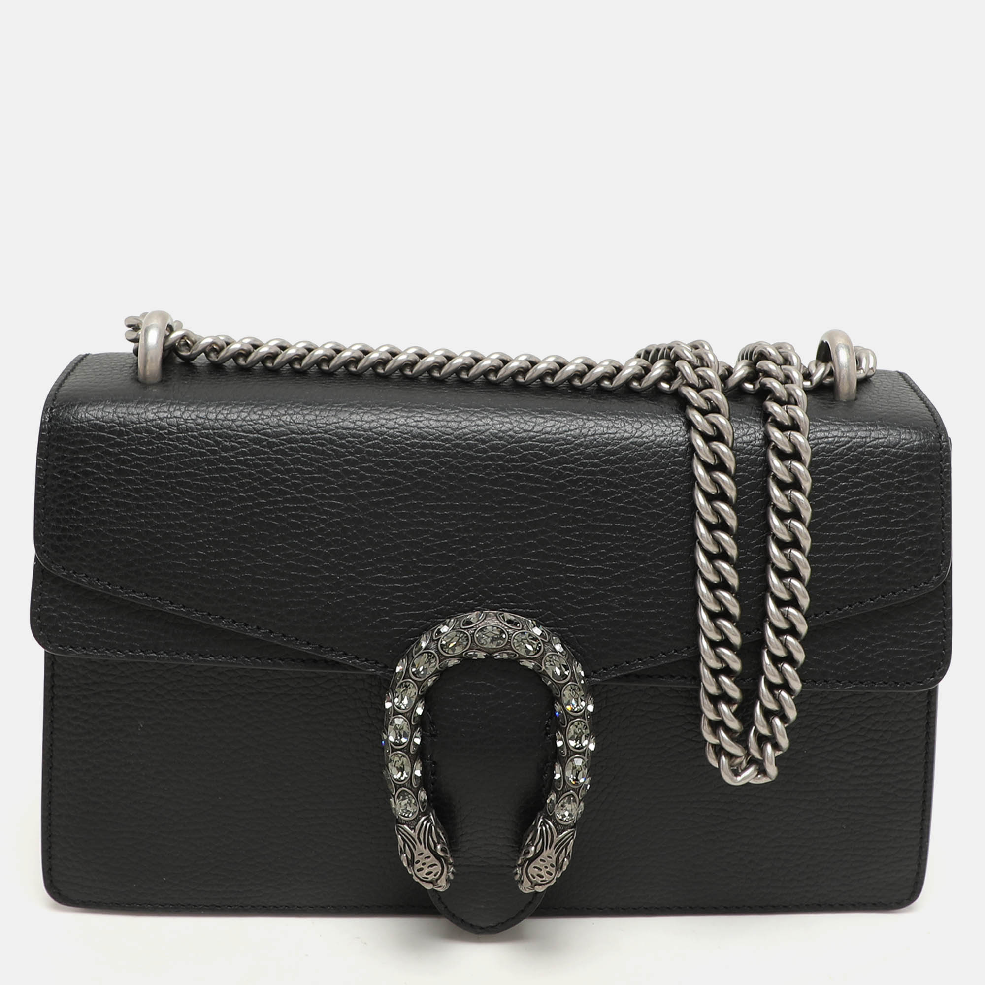 Gucci Black Leather Small Dionysus Shoulder Bag